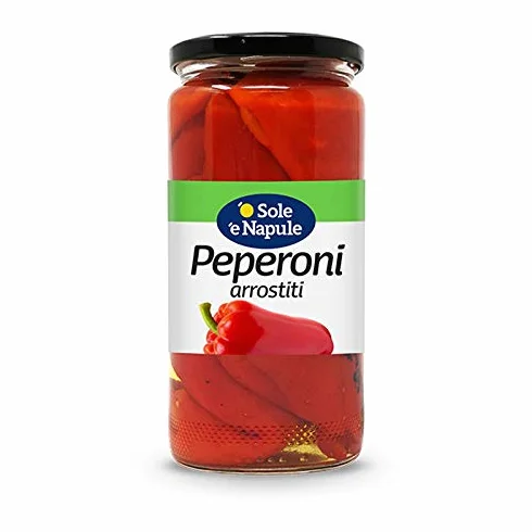 Poivrons grillés en saumure - 480 gr. 'o Sole 'e Napule - Paquet 6 Pièces