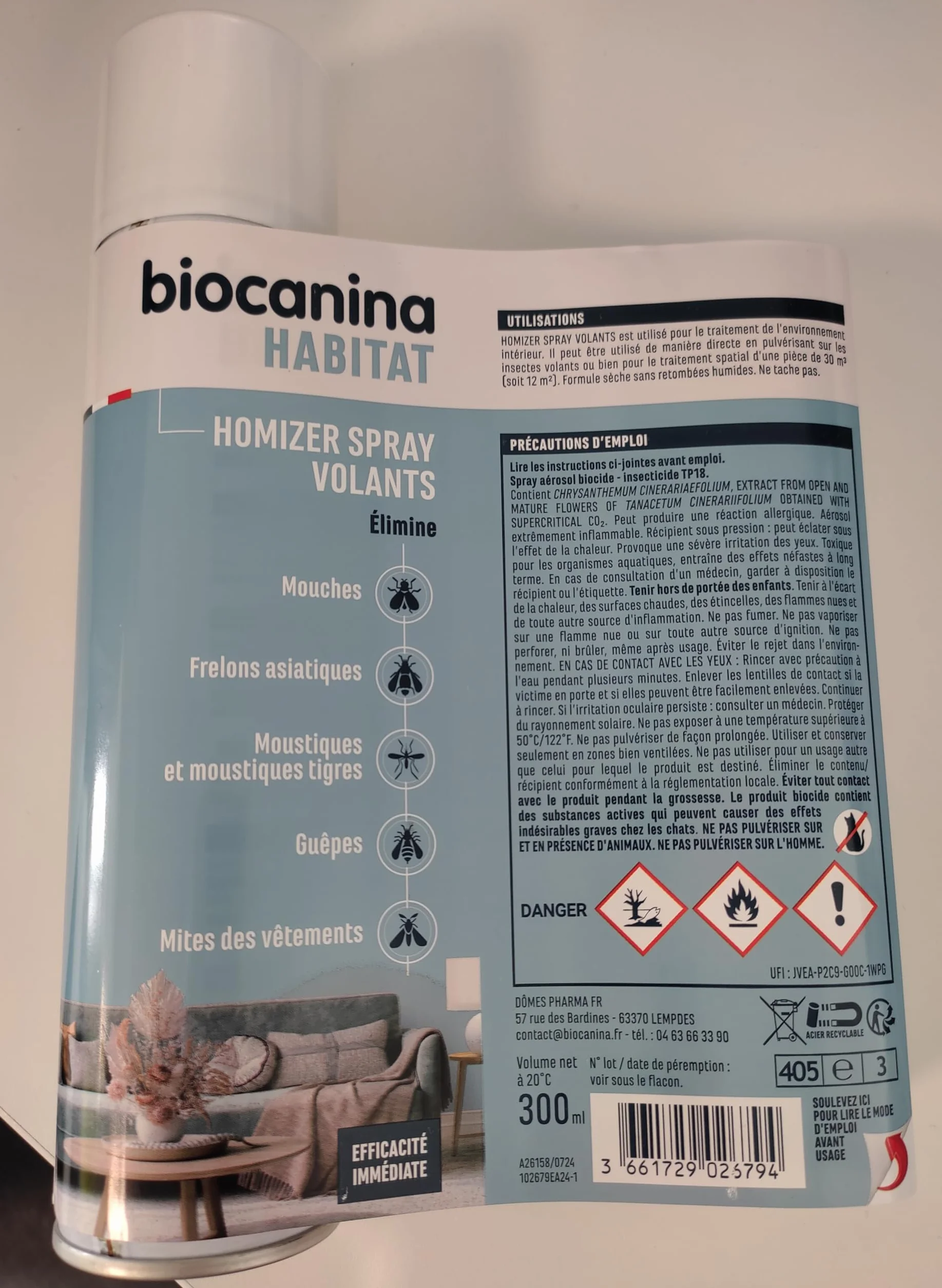 Biocanina Habitat Homizer Spray Volants 300 ml