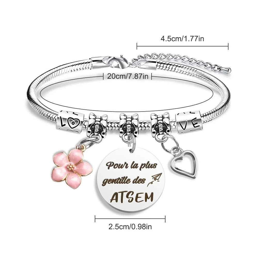 Bracelet Maitresse Cadeau Maitre D'École Atsem Aesh Professeur