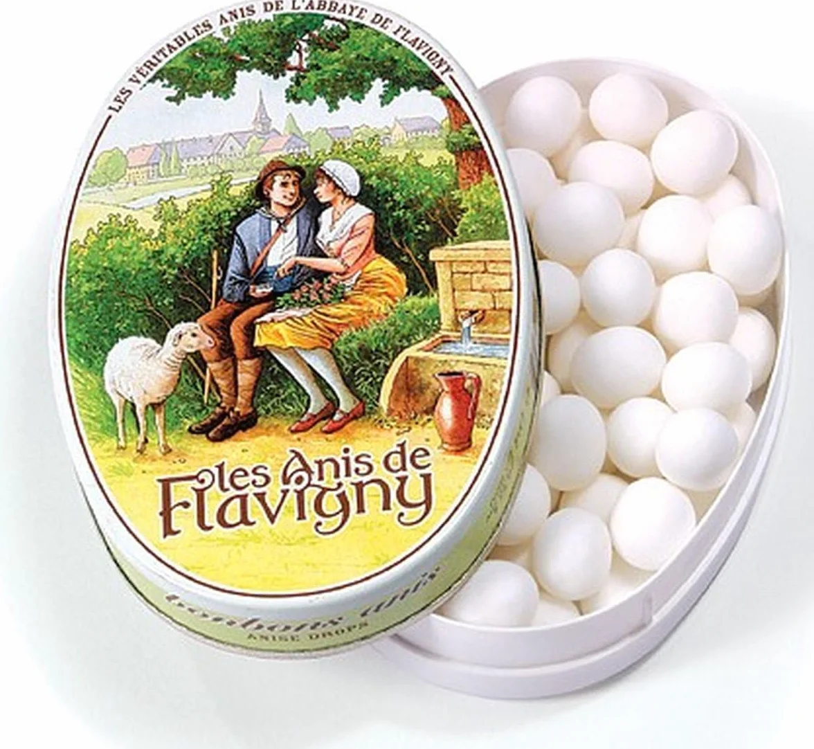 Anis de Flavigny Bonbons authentiques à l'anis 2 boites ovales 2 x 50 gr