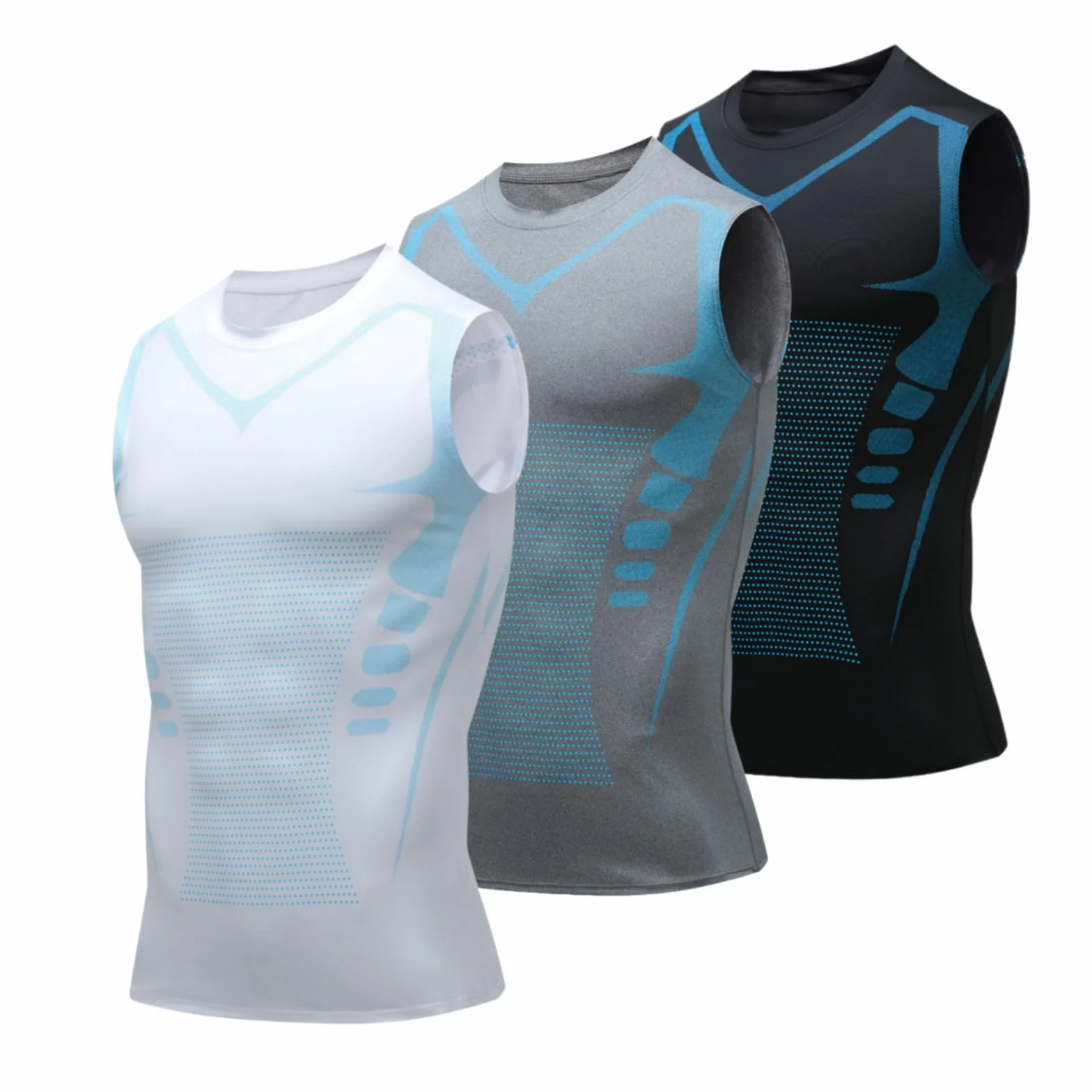 Shape Power Homme Débardeur de Compression Gaine Amincissante Modelante Tissu Respirant Body Shaper Tourmaline Ionique