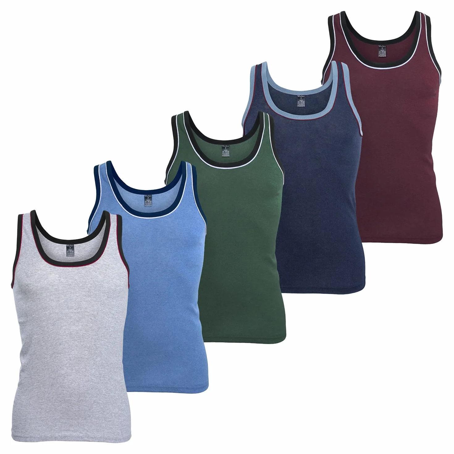 Lot de 5 débardeurs pour homme – Maillots de corps en couleurs mélangées