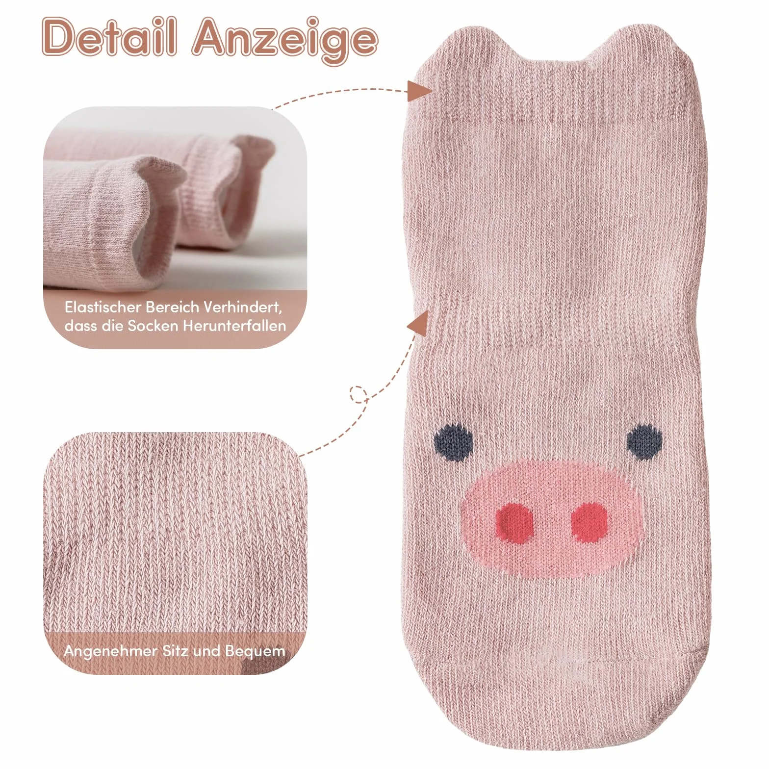 Chaussettes bébé coton 5 paires antidérapantes ABS respirantes animaux licornes