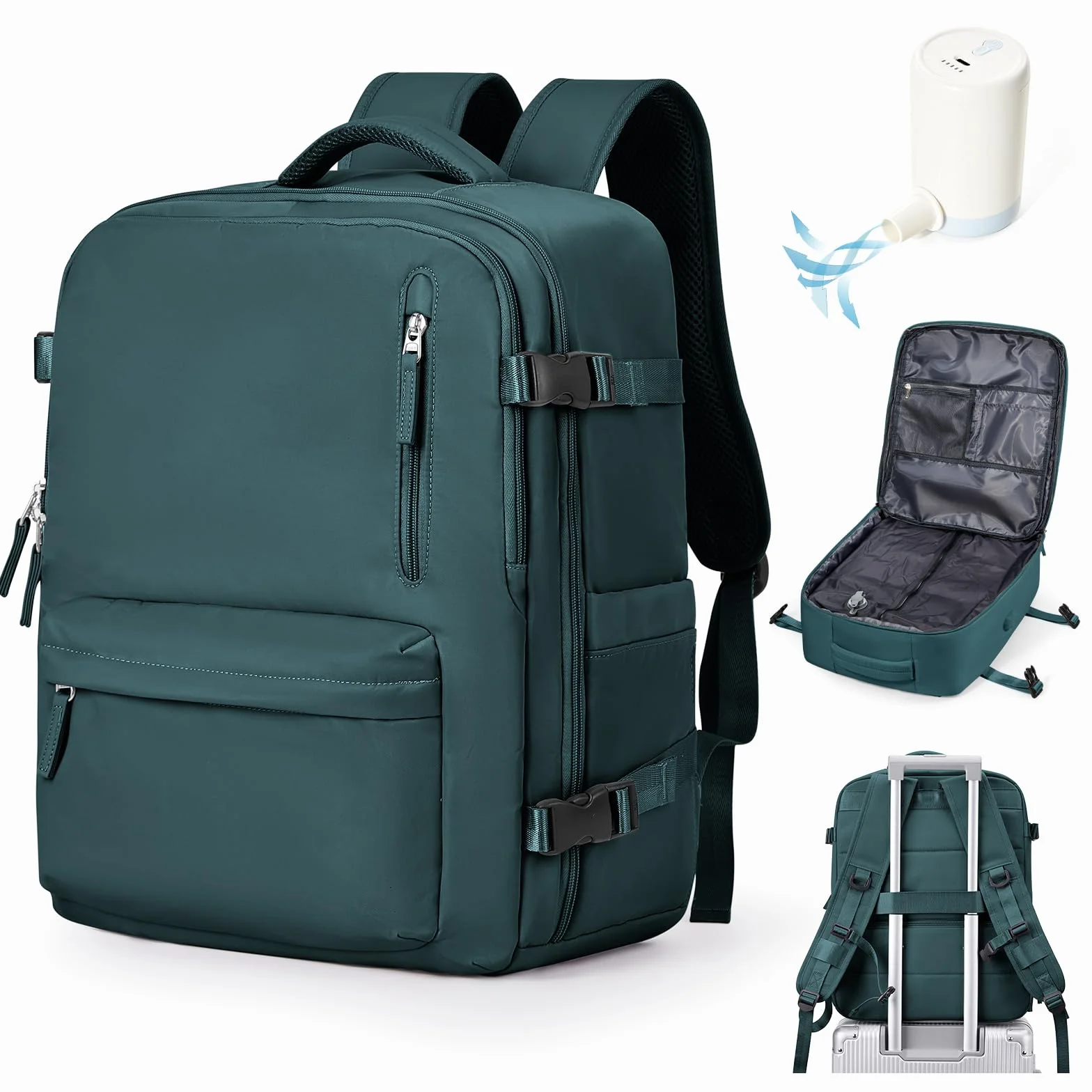 WEFLIER Sac à Dos de Compression Voyage 45×36×20 sous vide Imperméable Bleu