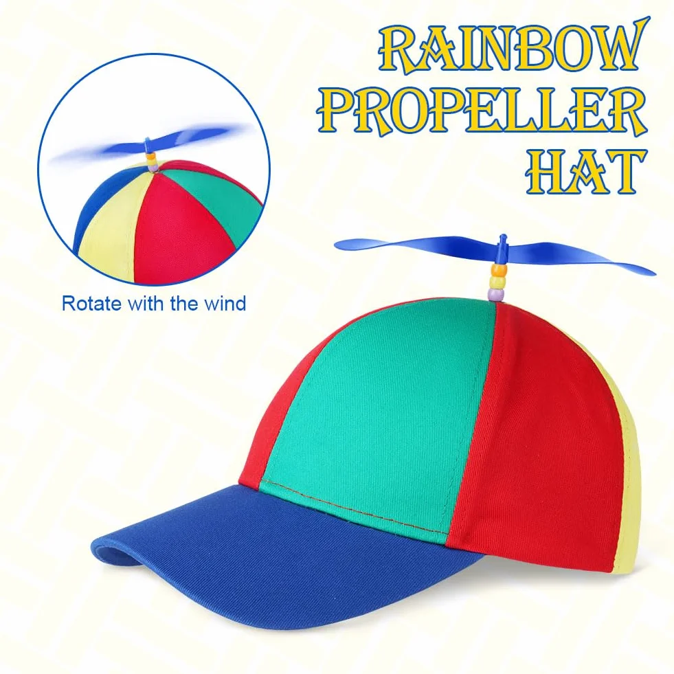 Aomig Casquette à Hélice, Chapeau d'Hélicoptère Réglable pour Adultes Enfant