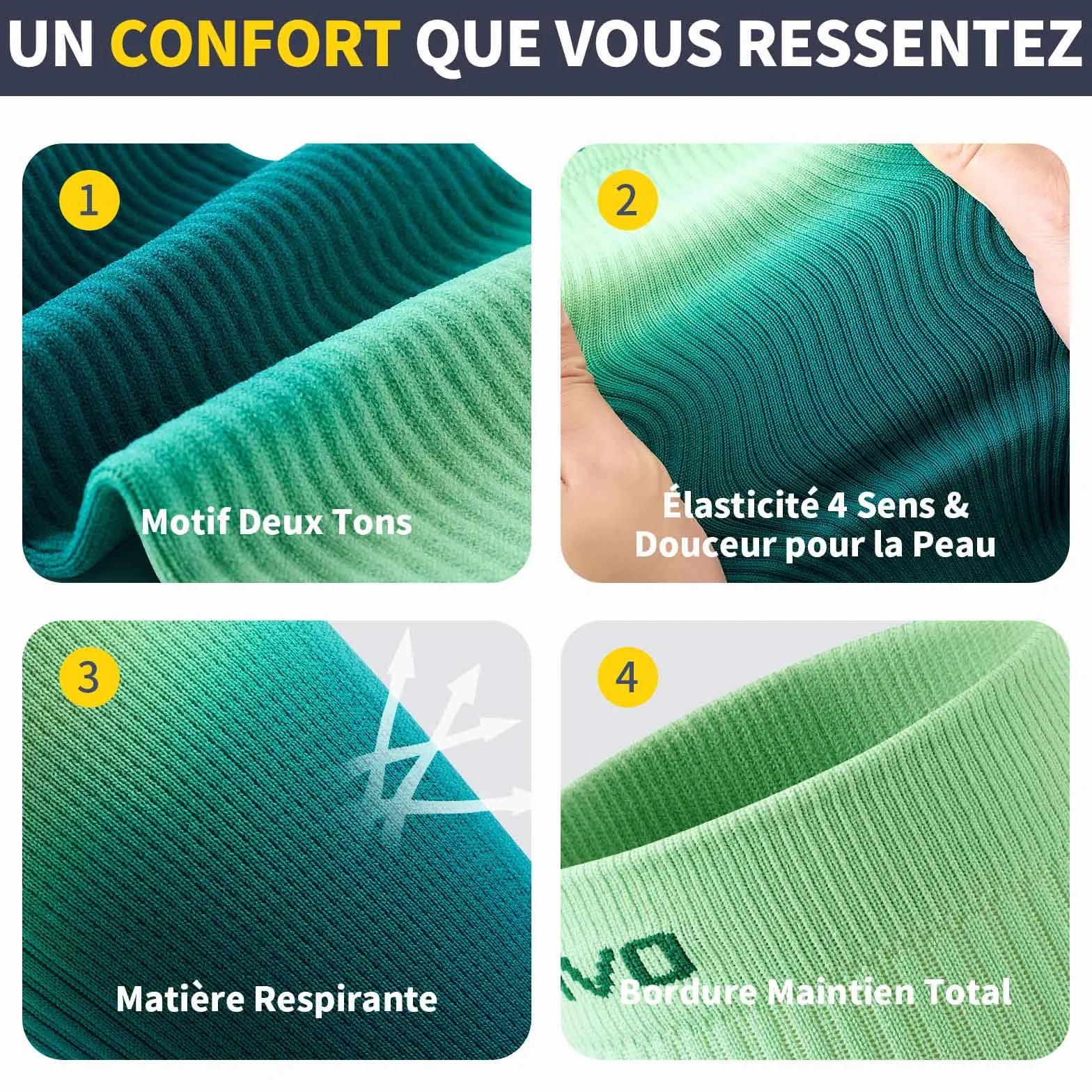 CAMBIVO Manchon Compression Mollet Classe 2, Bas de Contention sans Pied pour Sport Course Varices