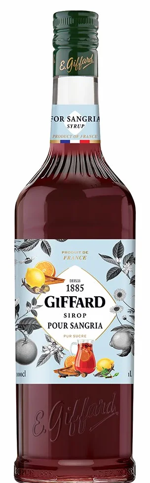 Giffard - Sirop Saveur Sangria - Recette et Fabrication Françaises - Doux et Fruité - 1 Litre