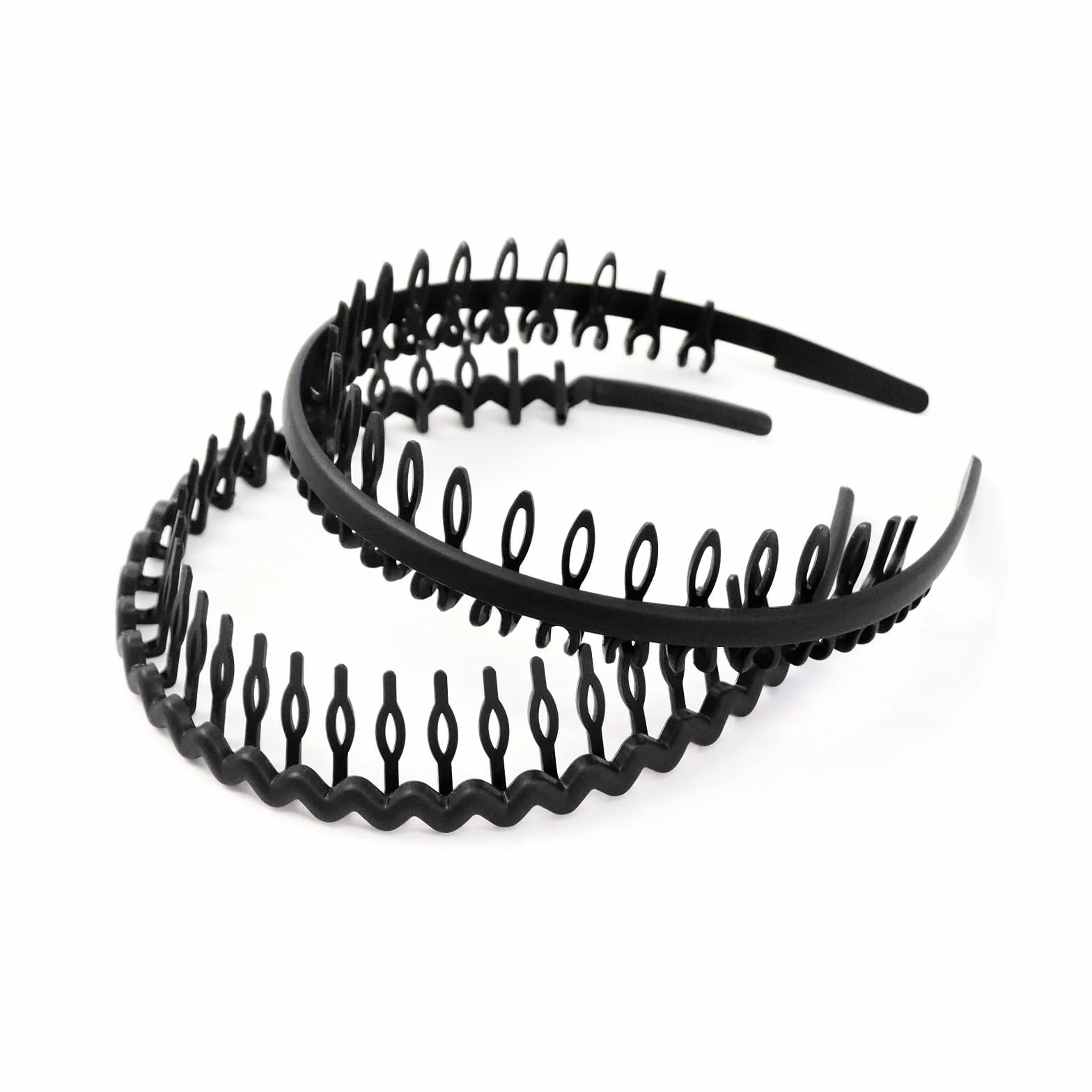Serre Tete Homme Bandeaux Ondulés Élastique Multi-Style en Plastique Noir Antidérapant Sport Unisexe