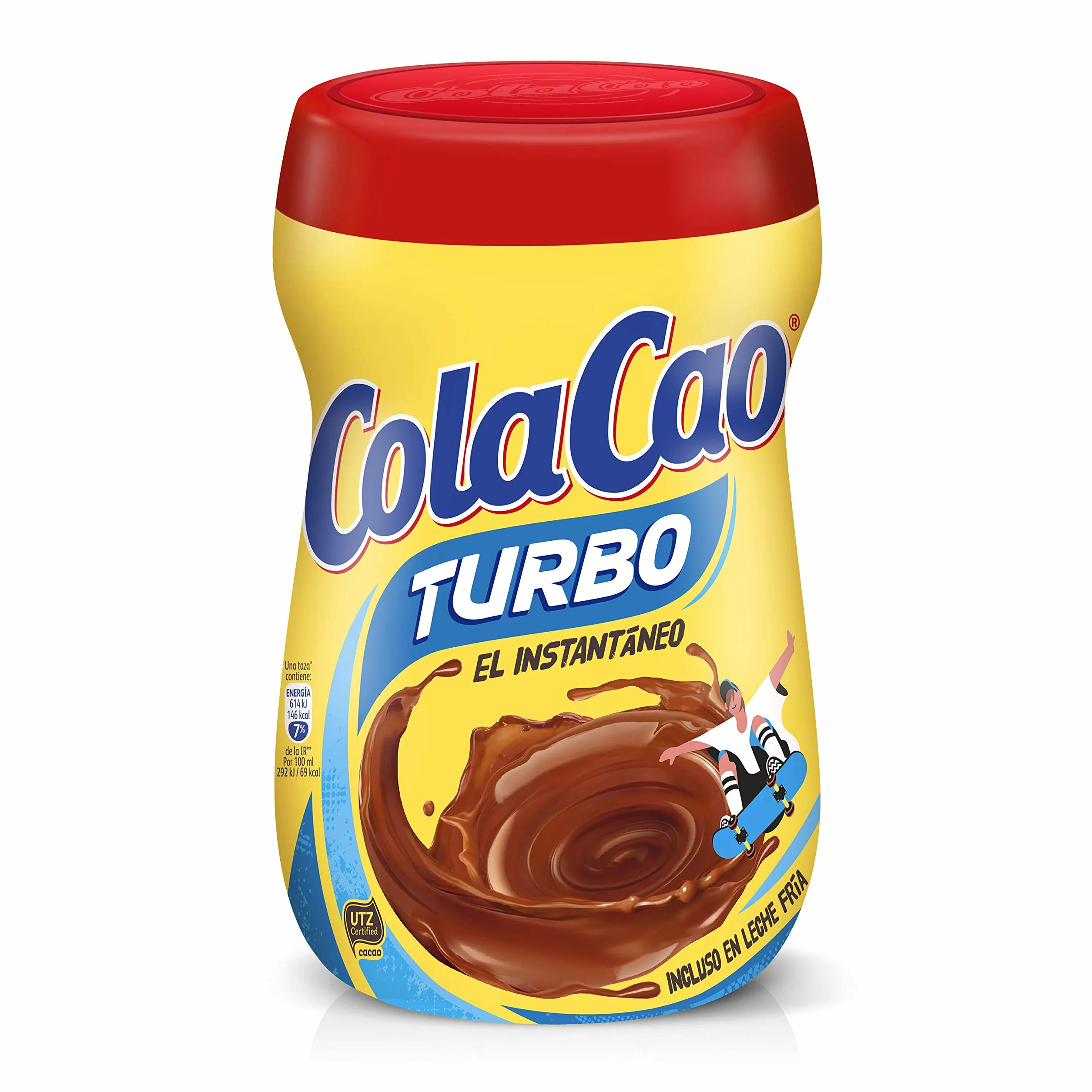 Colacao Turbo 750 Grs - Boisson Chocolatée - 53 Portions - Poudre - Pot - Cacao Certifié UTZ - Sans Grumeaux - Chaud ou Froid - 14g par Portion - En Stock