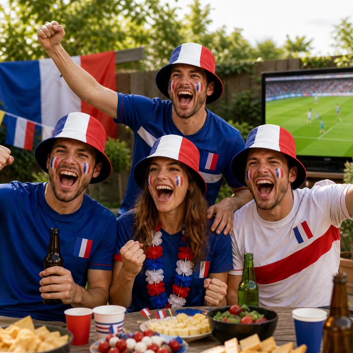 YESAH Chapeau de pêcheur avec drapeau national pour fans de football