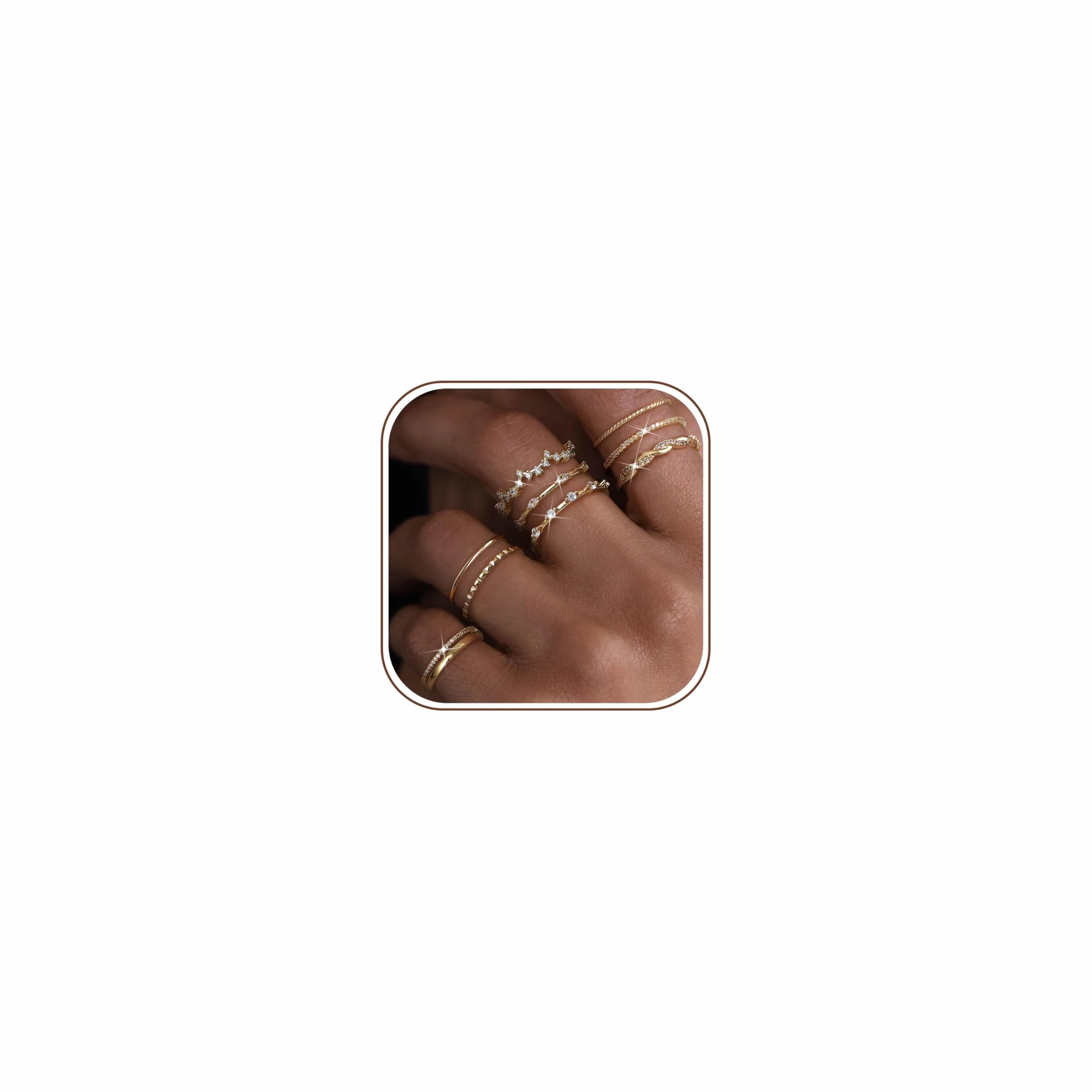 LOLIAS 9 Pièces Bague Femme Or/Argent Lot Bague Réglable Ajustable Fiançailles
