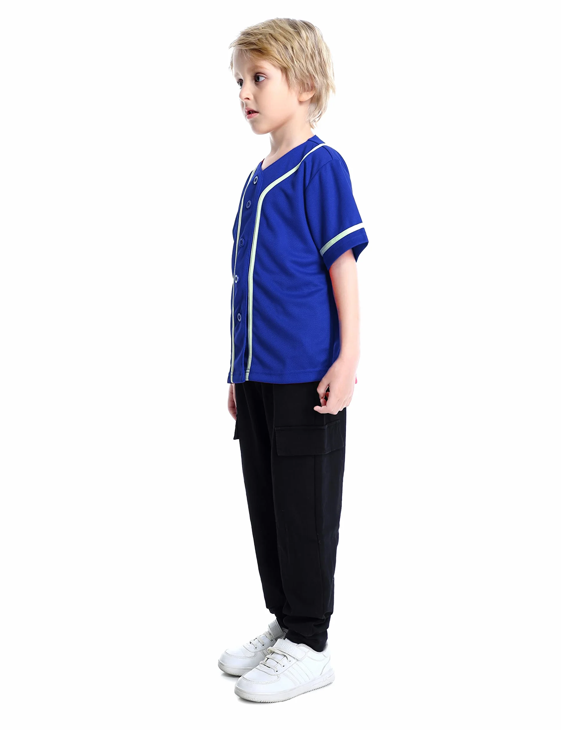 TopTie Maillot de baseball personnalisé pour garçons, jersey boutonné vers le bas
