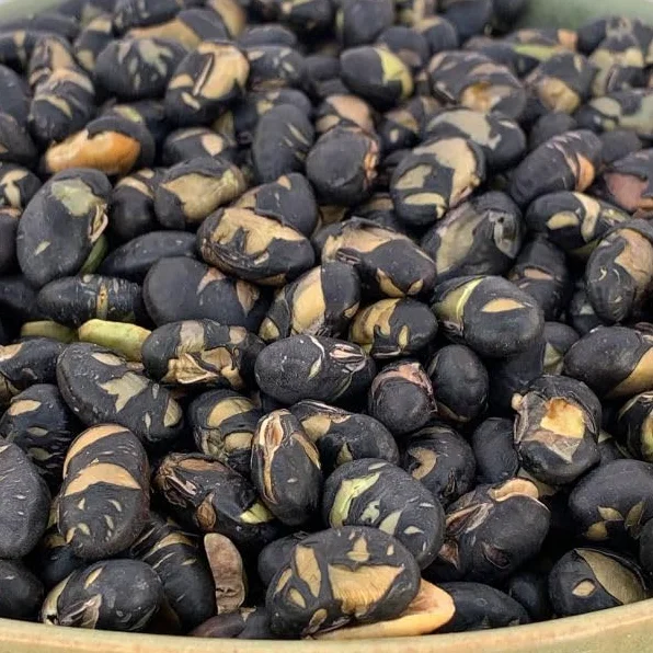 NULTHY - 1Kg Edamame noir torréfié - Feves Grillées, Salées, Snack Sain et Riche en Protéines, Edamame Croquant, Graine de Soja, Fèves, Idéal pour Collations & Apéritifs, Faible en Calories