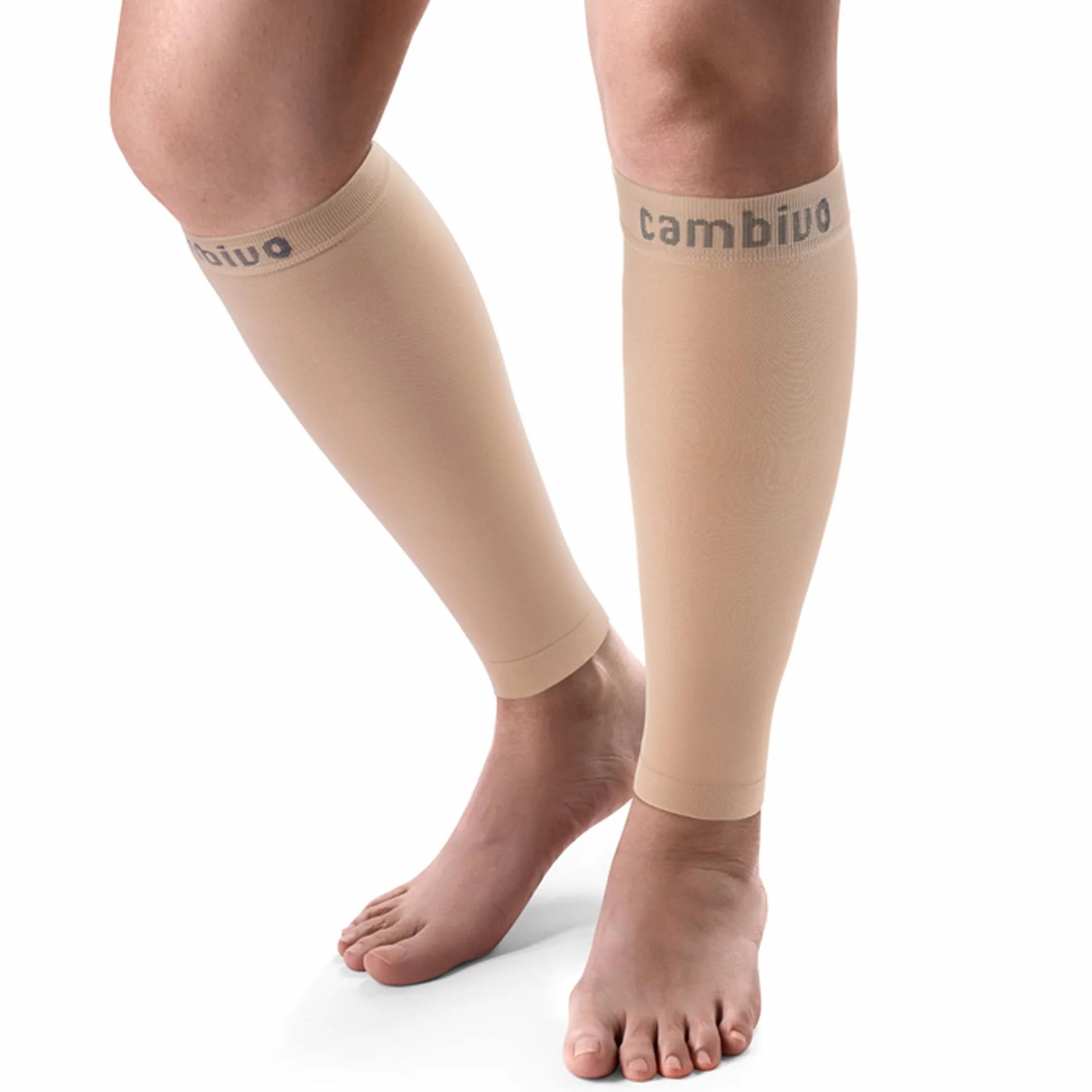 CAMBIVO Manchon Compression Mollet, Bas de Contention 20-30mmHg, Chaussettes Compression pour Varices Circulation Sanguine