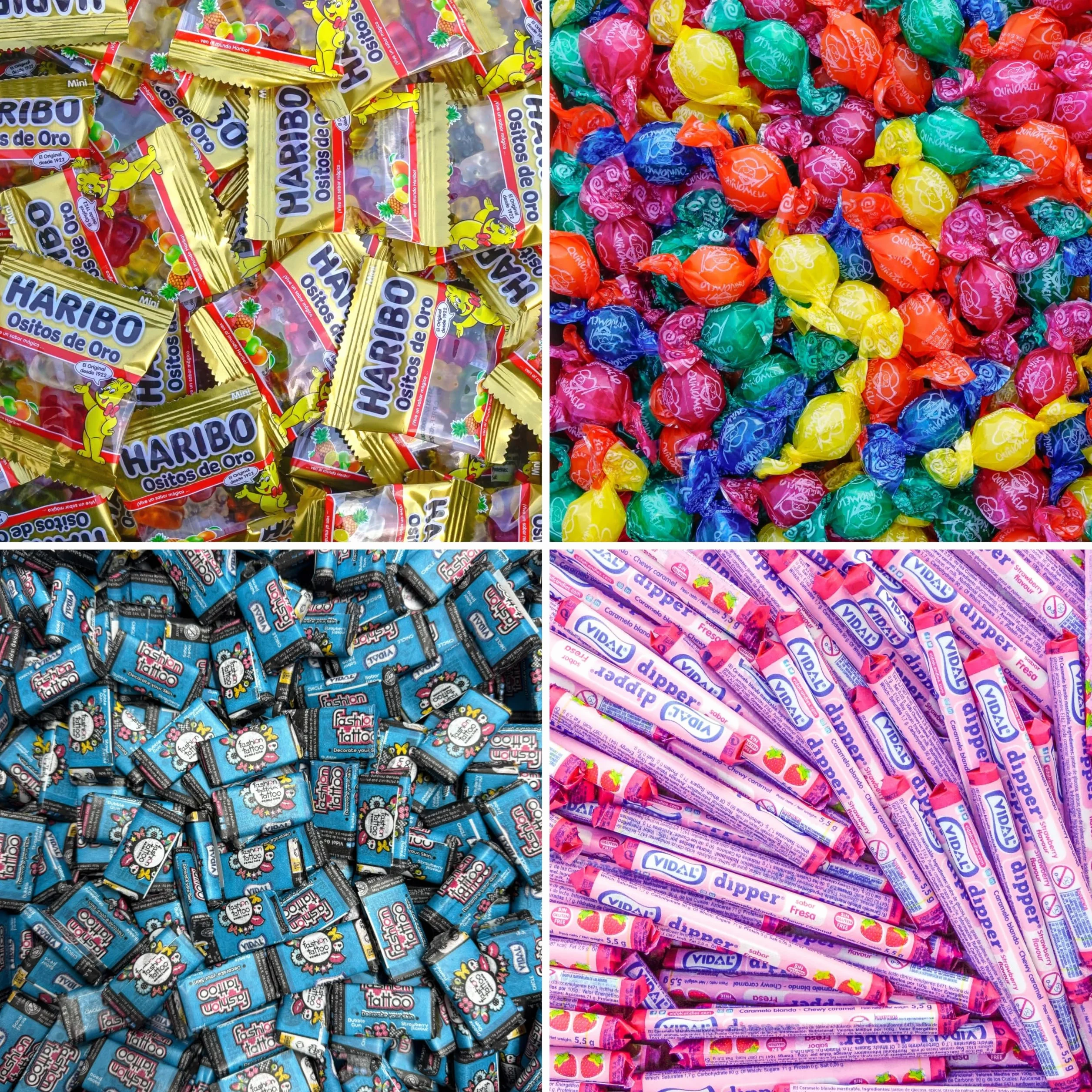 Lot Assortiment 120 Bonbons en Gros, 15 Variétés, Sachets Individuels pour Pinata