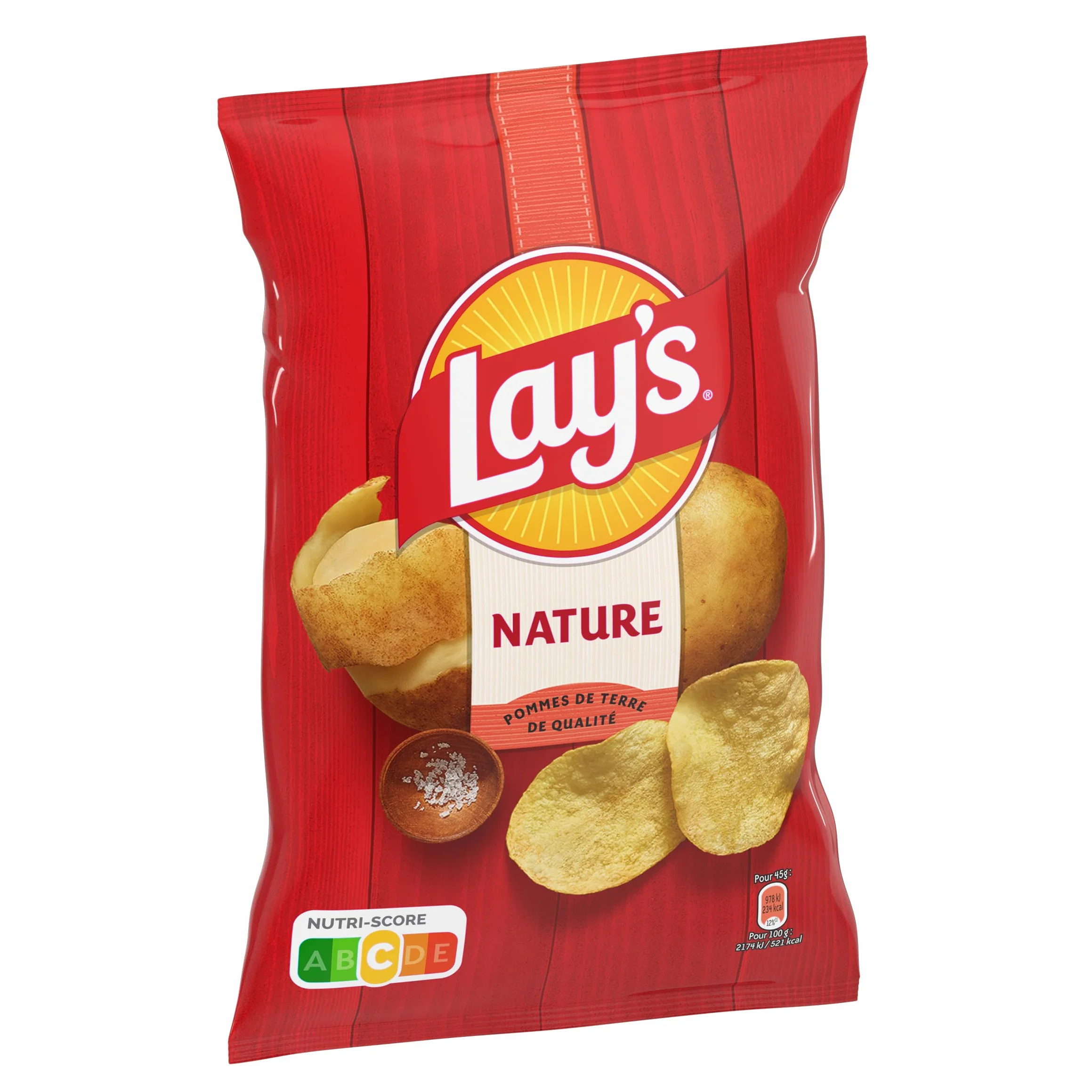 LAY'S Chips Nature - Lot de 20x45g