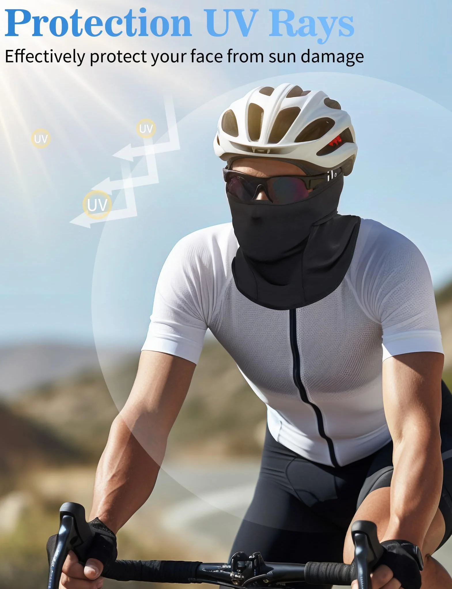 Becellen Cagoule Moto Noir Multifonction Anti-Solaire Respirant Balaclava Multi-Usage Tour de Cou Léger