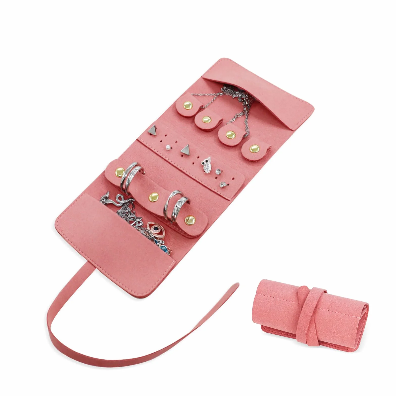 Moda Rouleaux à Bijoux pour Femme - Organisateur de Bijoux de Voyage Pliable - Sac à Bijoux Portable