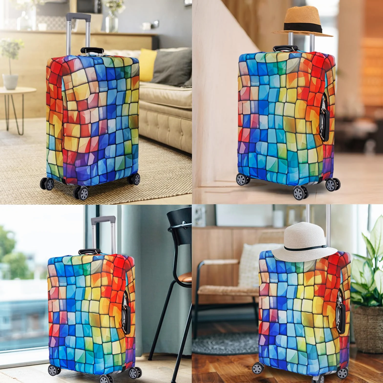 Housses de Valise Élastiques Compatibles 18-32 Pouces, Protection Lavable pour Valise