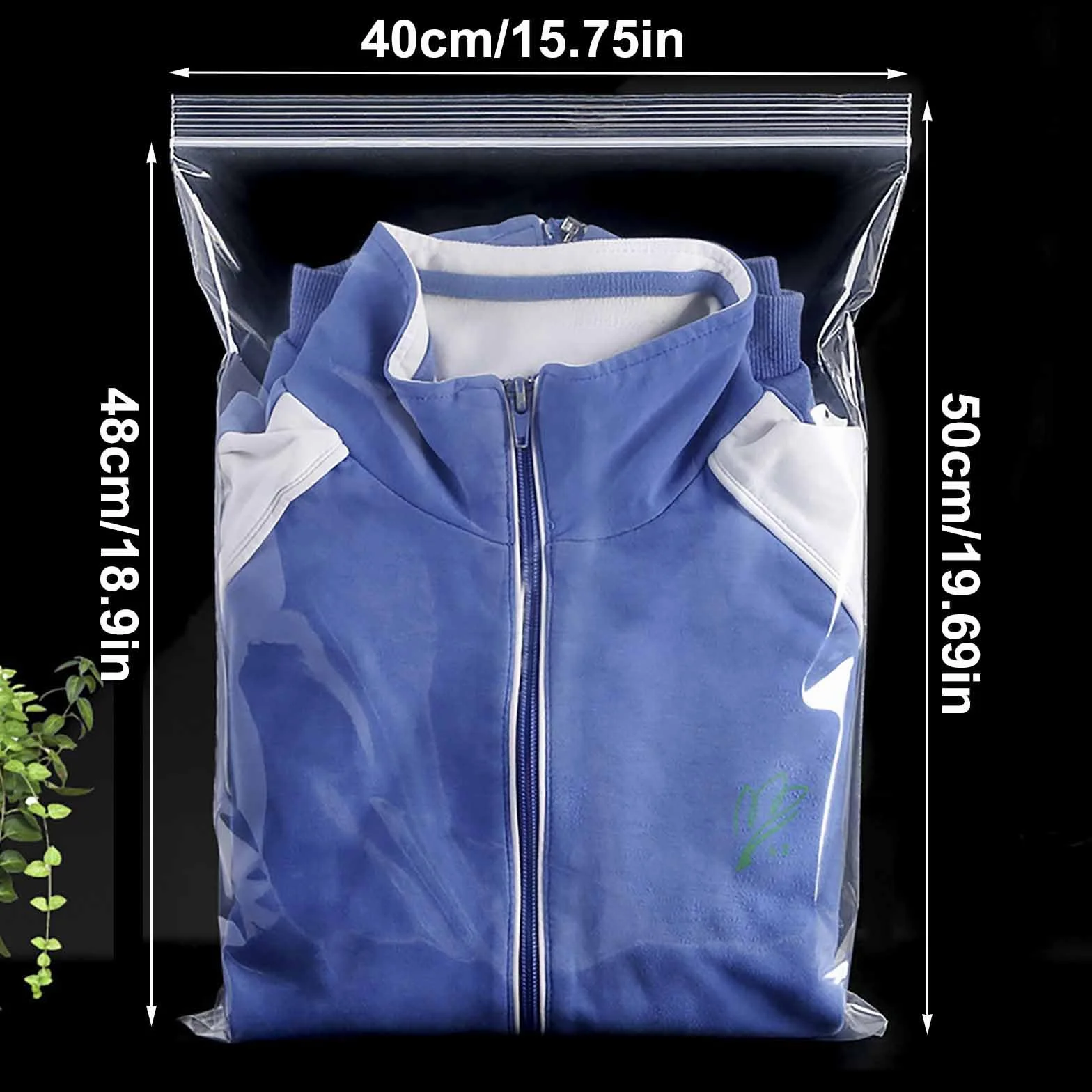 Sacs étanches à fermeture transparente pour bagages 40 x 50 cm, lot de 30, réutilisables et refermables