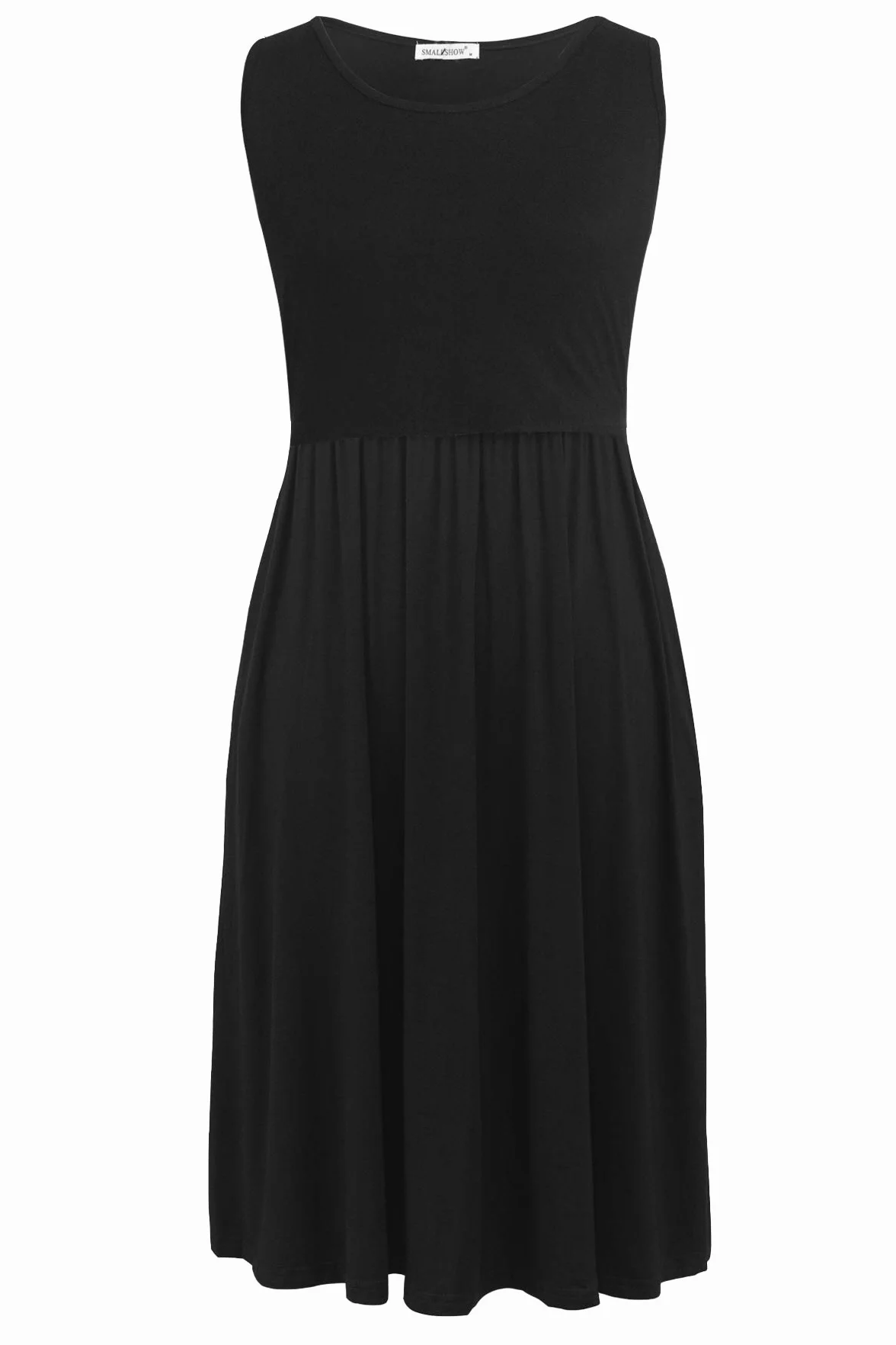 Robe d'allaitement de Maternité sans Manches en Patchwork pour Femmes avec Poches