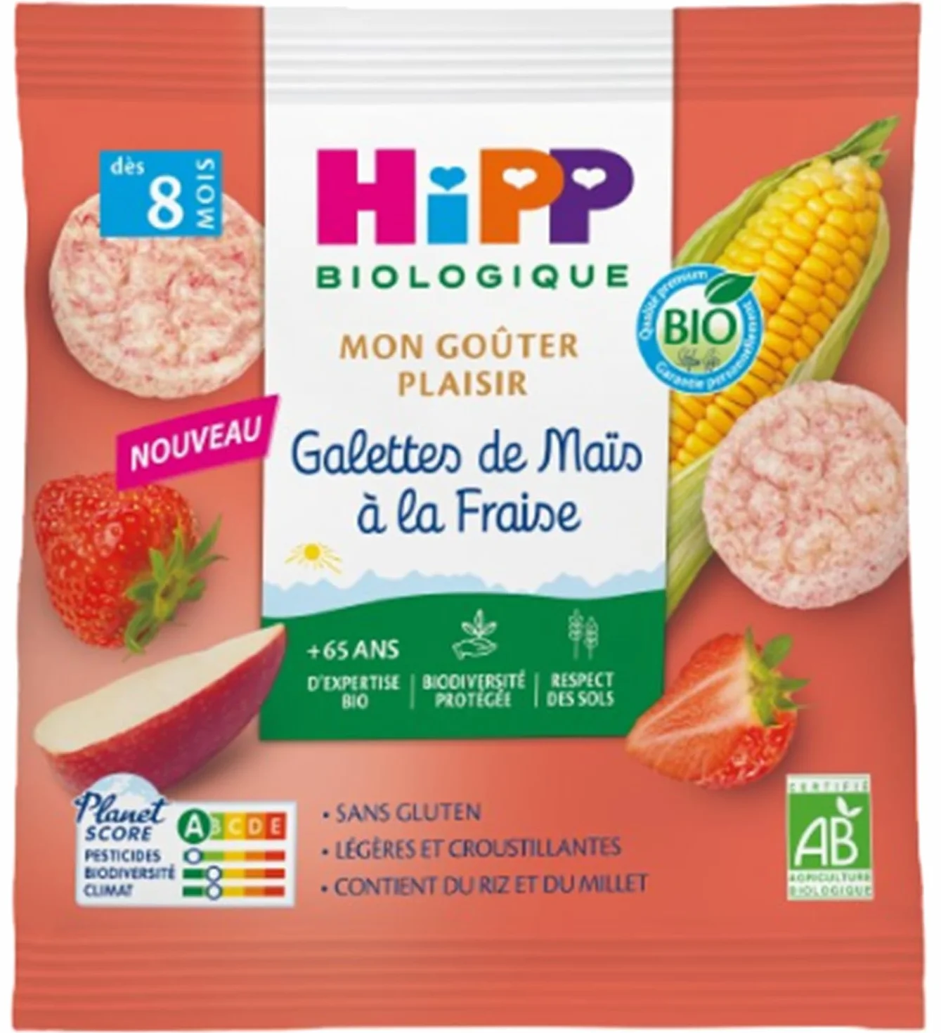 HiPP - Galette de Maïs à la Fraise Mon Goûter Plaisir - Sachet de 23g BIOLOGIQUE