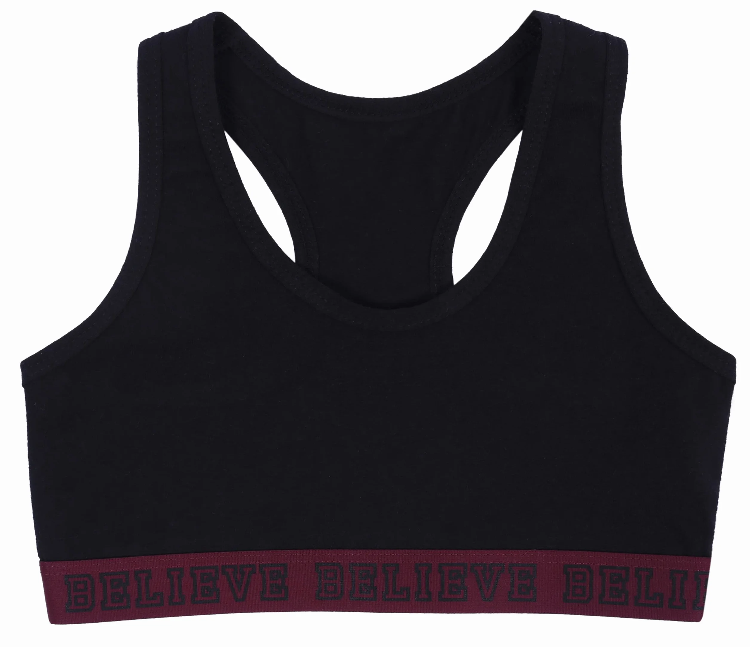 Haut de sport pour jeunes filles, bordeaux et noir, lot de 2
