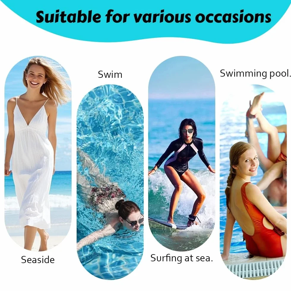 Maillot de Bain de Grossesse Une Pièce avec Bretelles Réglables, Monokini Enceinte Push-up Col en V