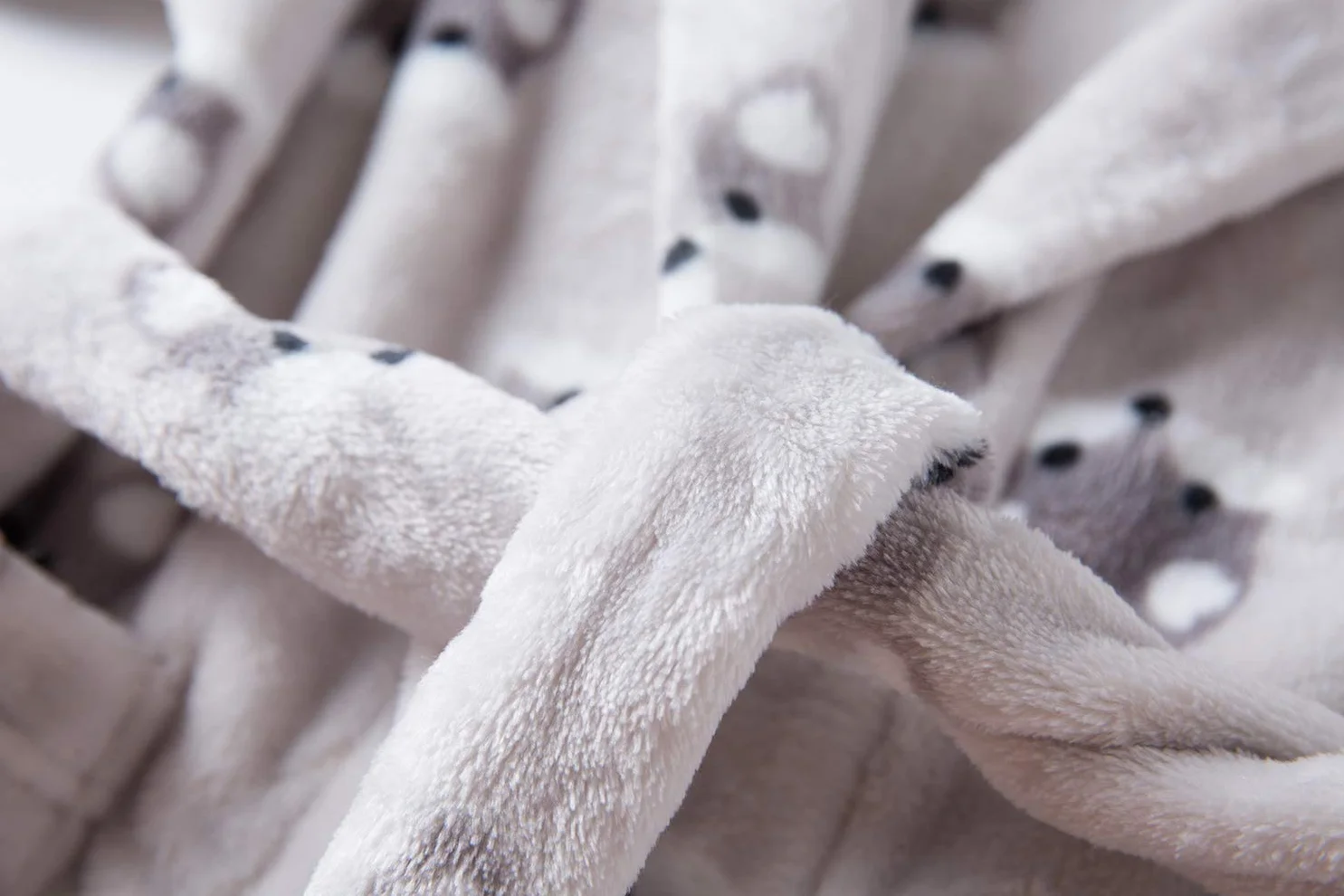 Peignoir Bébé Flanelle Animaux Taille 90 Gris Fox
