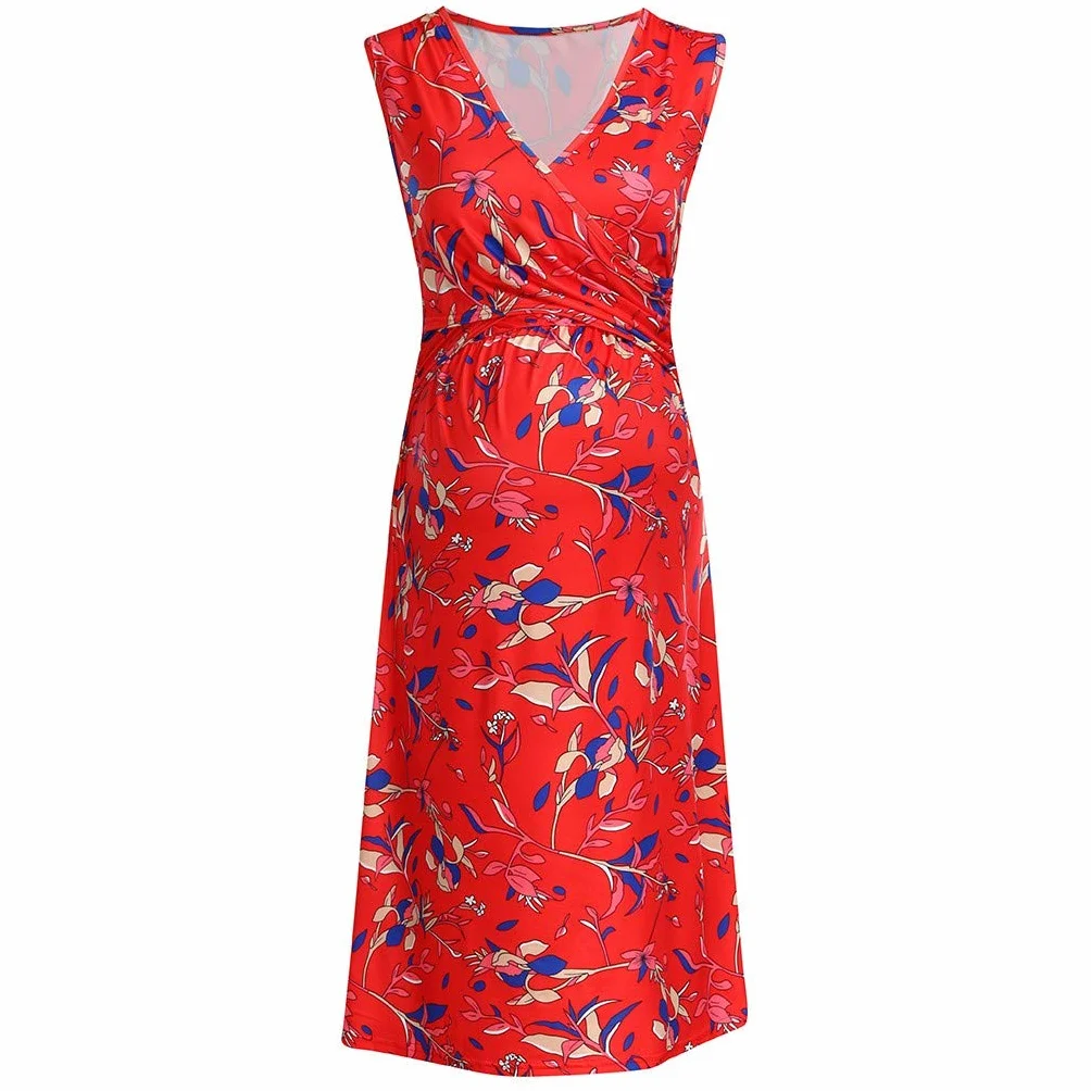 Robe Grossesse Photographie Sexy Col V Courte Mini Robe Fleurie Allaitement Maternité
