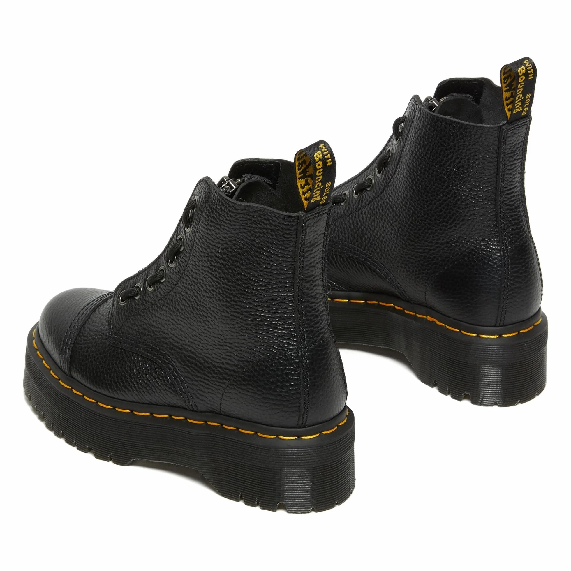 Dr Martens Jadon Vegan Cherry Red Quad Cambridge Brush Boots