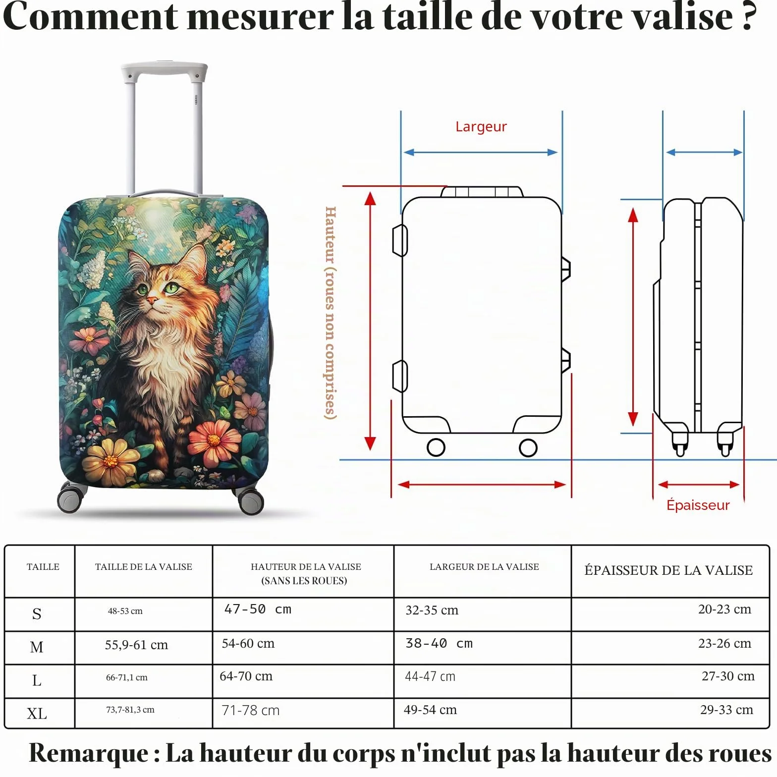 Housse de protection pour valise lavable et extensible certifiée bagages voyage