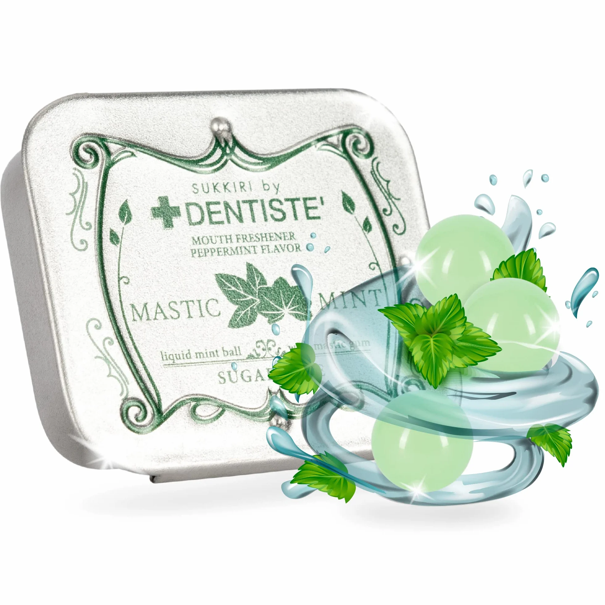 Dentiste LoveMints Bonbons à la menthe poivrée | Haleine fraîche | 20 pastilles rafraîchissantes
