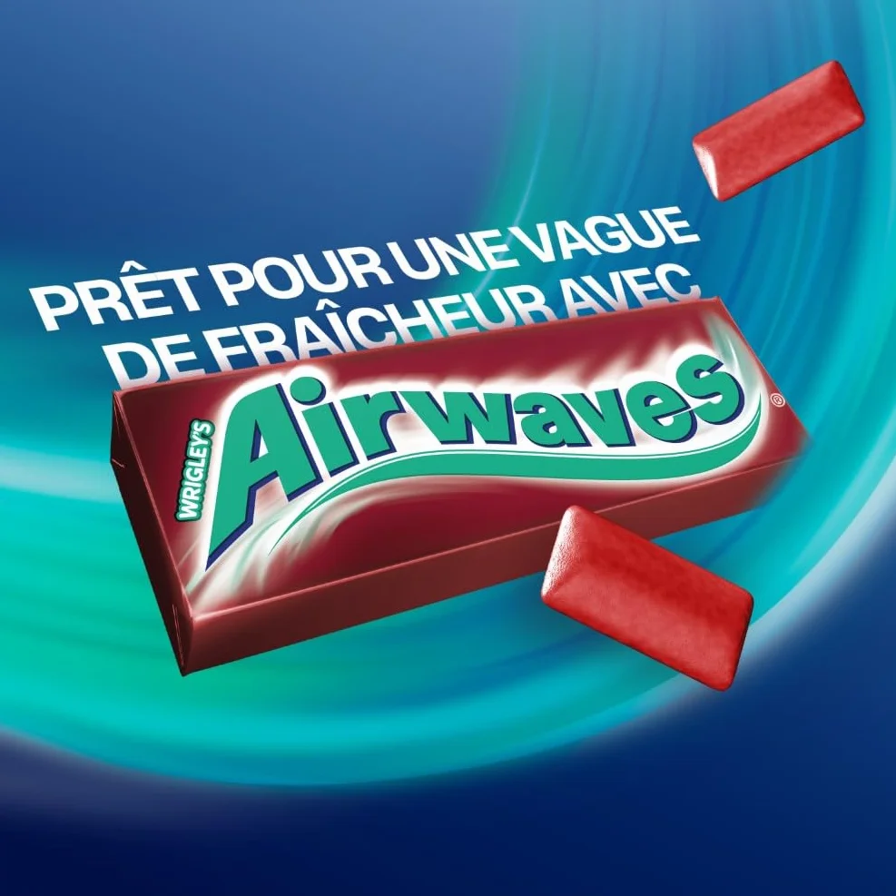 AIRWAVES Chewing Gum Sans Sucre Goût Cool Cerise 5 Paquets 70g