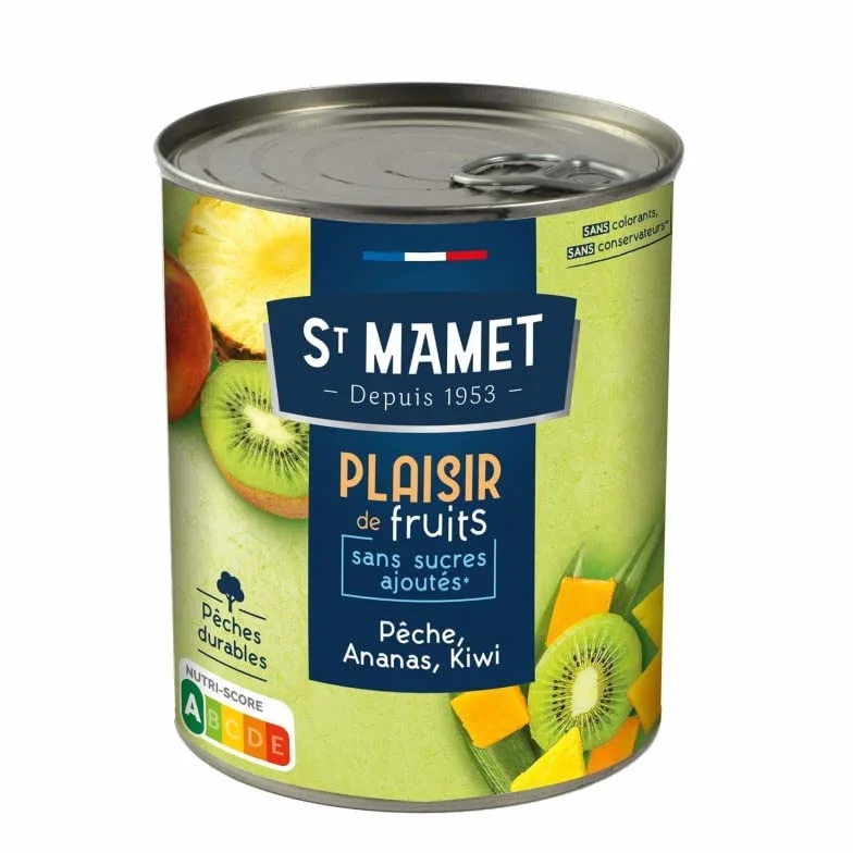 ST MAMET - Plaisir De Fruits Ssa Peche Ananas Kiwi 4/4 825G - Lot De 4 - Vendu Par Lot