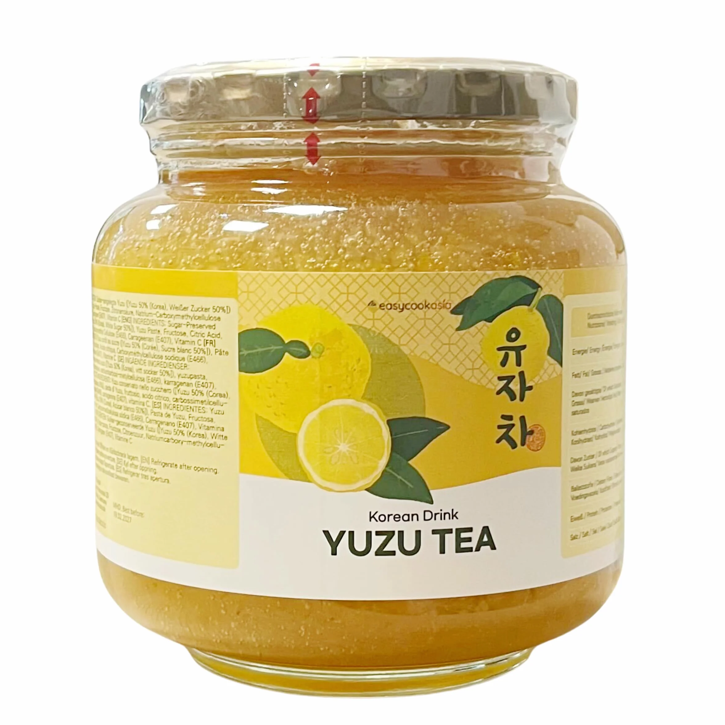 EasyCookAsia Boisson Coréenne – Thé au Yuzu | Fruité, sucré & citronné | Avec vitamine C | Pour boissons chaudes, limonades, cocktails & desserts | Découvrez la tradition asiatique (1kg)