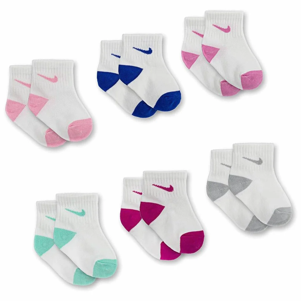 Nike Kids Quarter Socks 6 Pairs EU 18 1/2-23 1/2