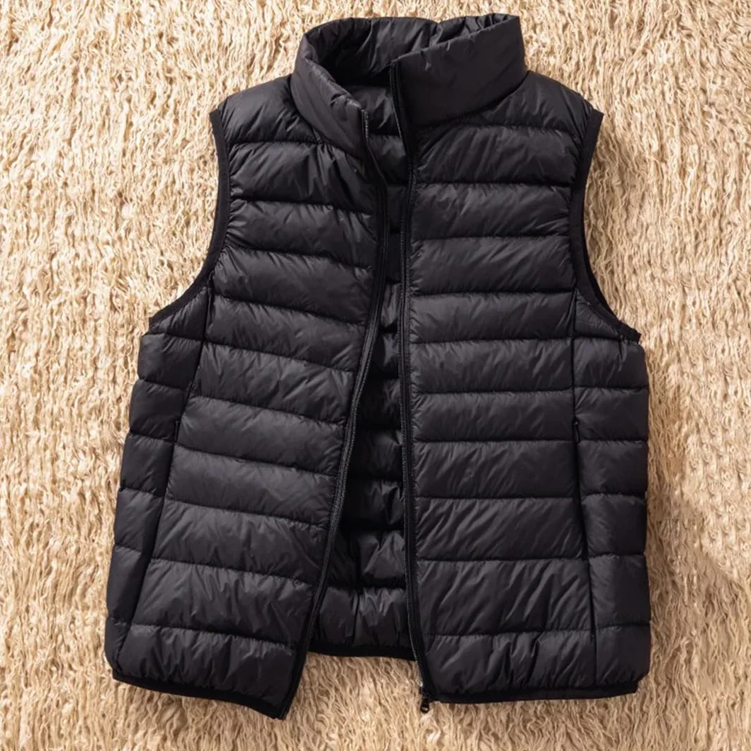 Veste Sans Manches Duvet De Canard Blanc Femme Gilet Pliable