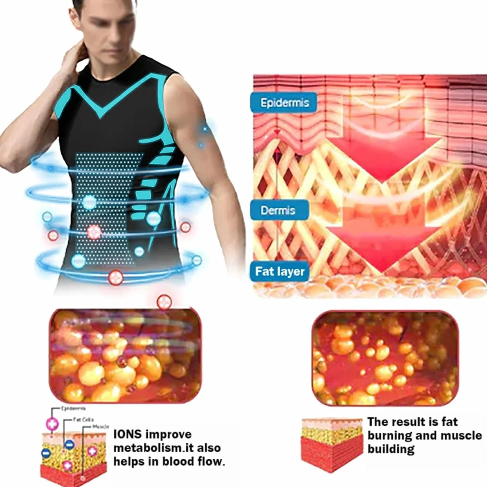 Gilet Modelant Ionique Nouvelle Édition Soie Glacée Ultra Respirante Hommes