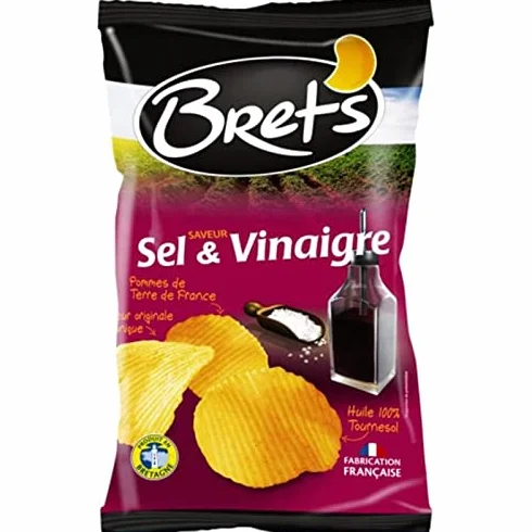 Bret’s Chips Saveur Sel & Vinaigre Pommes de Terre de France 125g (lot de 6)