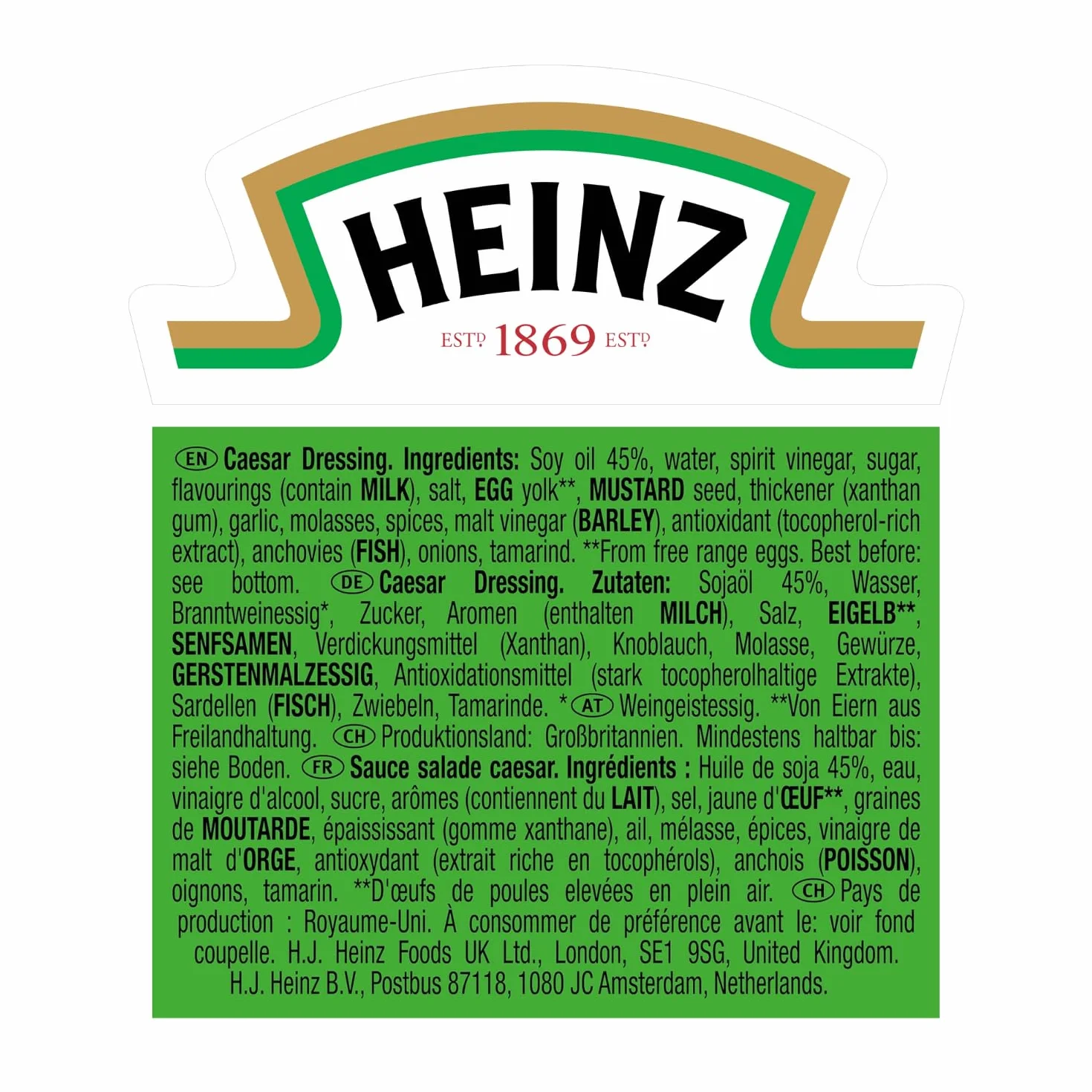 HEINZ | 50 coupelles de sauce CAESAR | Doses individuelles 25 g