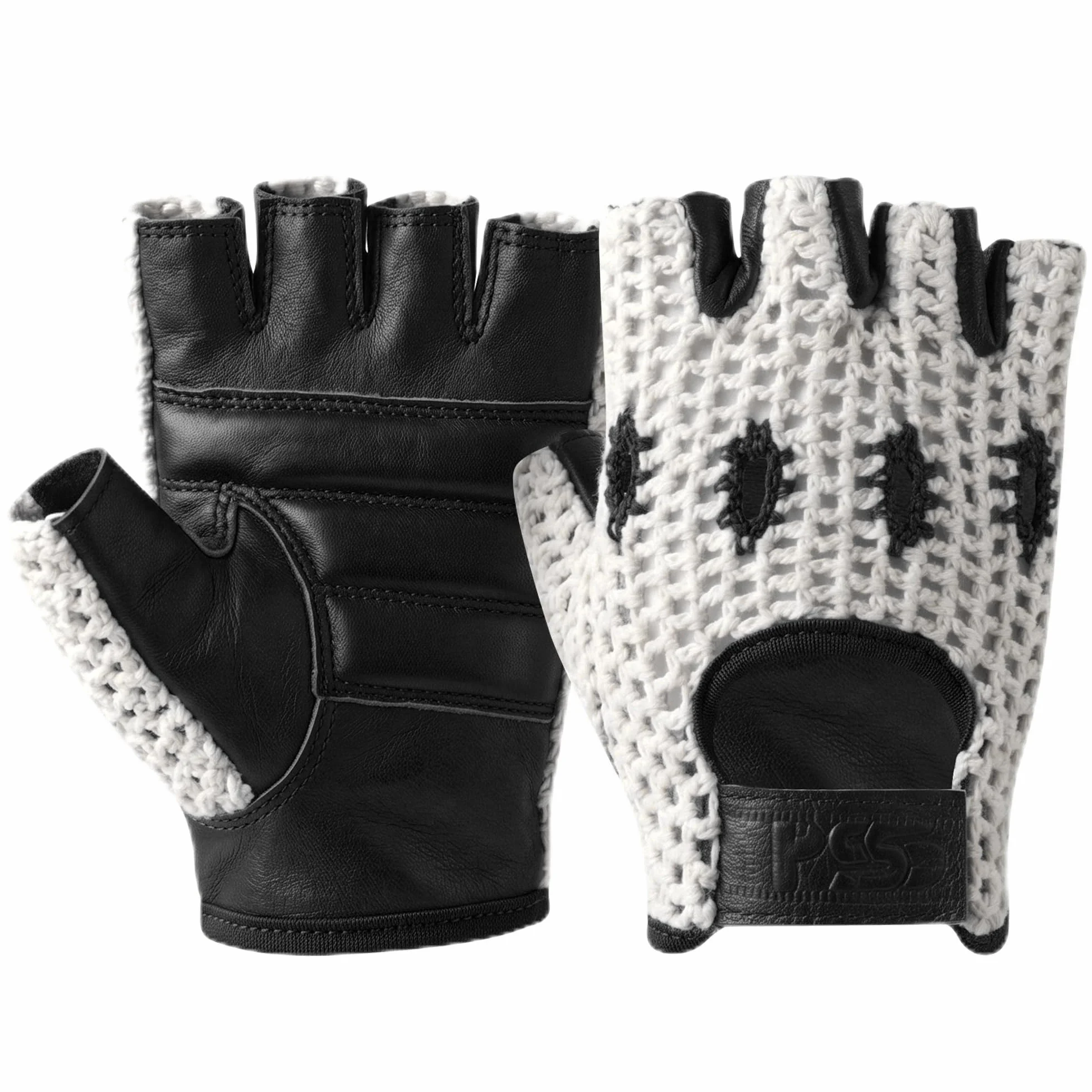 Mitaines Cuir Crochet Homme Conduite Vélo Cyclisme VTT Sans Doublure Demi-Doigts Rembourré Noir Rouge Camel