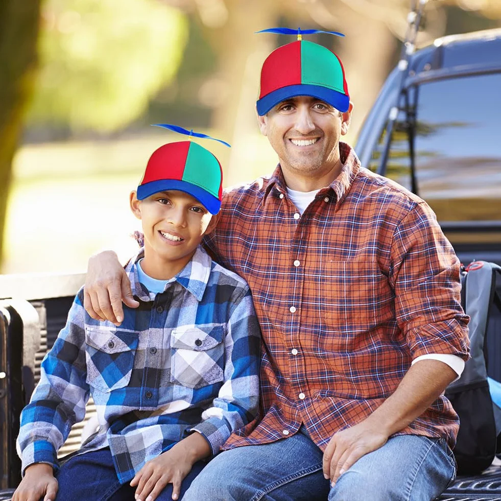 Aomig Casquette à Hélice, Chapeau d'Hélicoptère Réglable pour Adultes Enfant