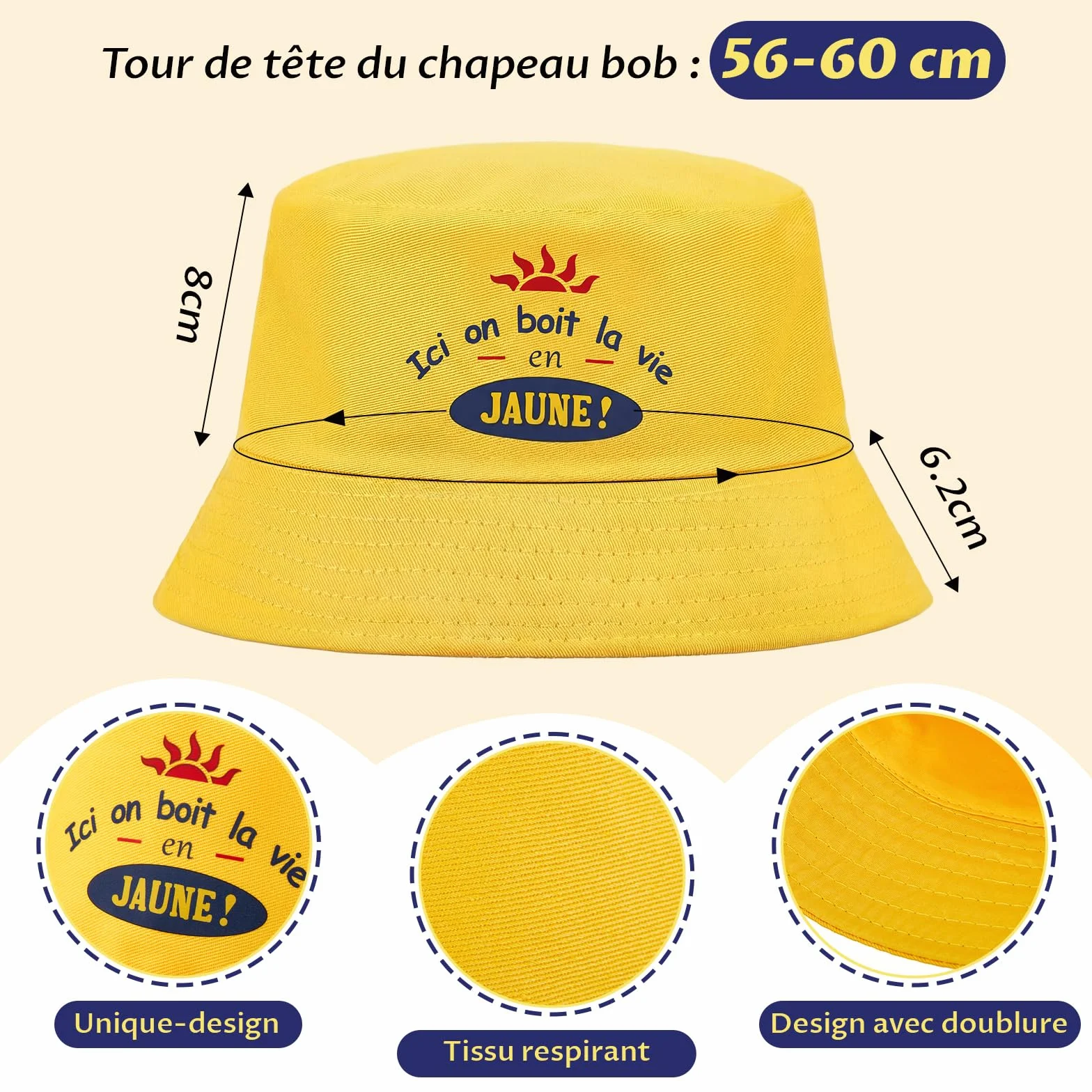 Geyoga Bob Jaune Chaussettes Rigolotes Frais Comme un Pastis Taille 39-46 Set Cadeaux Humour Hommes