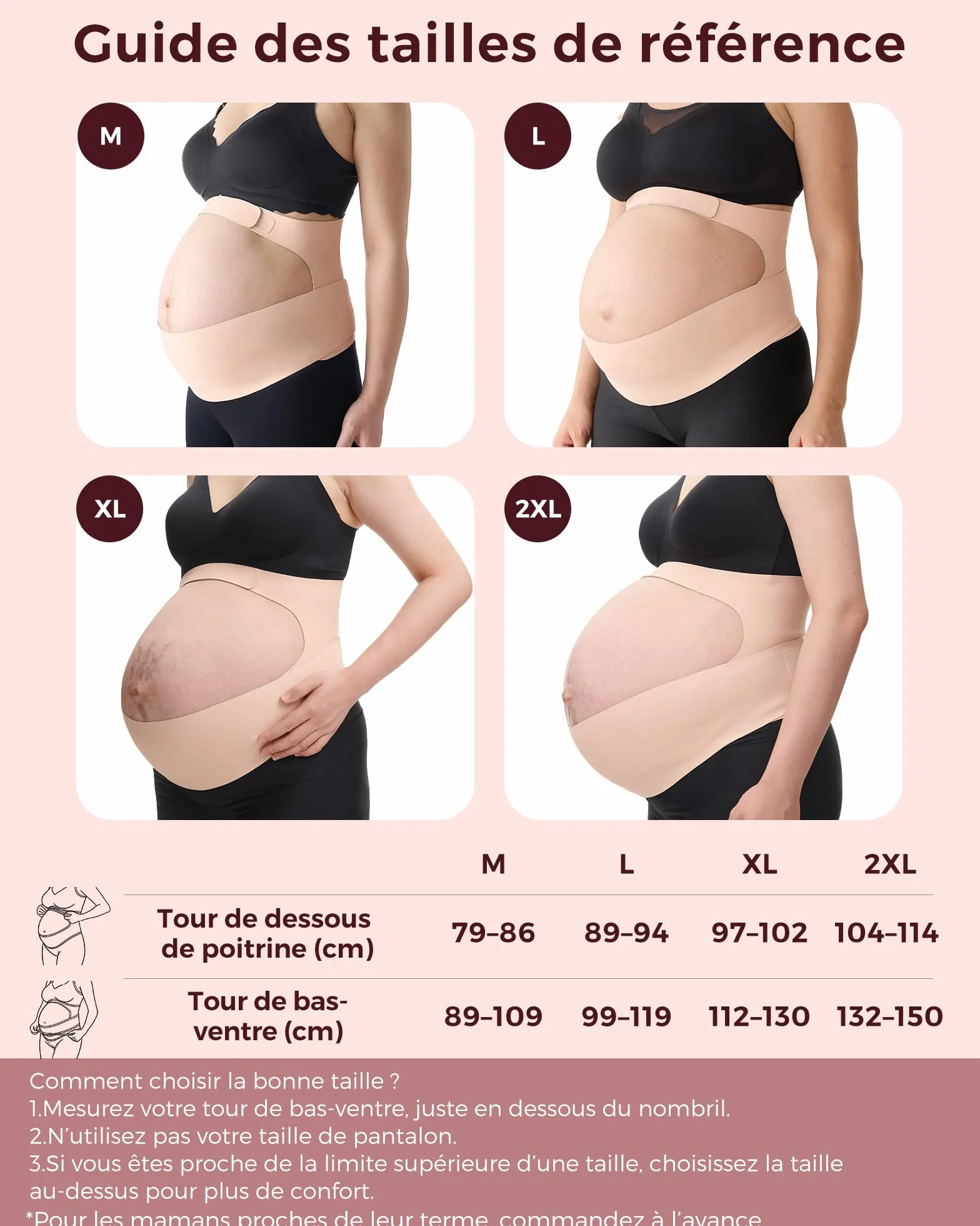 Momcozy Ceinture de Grossesse Ergonomique CozySupport, Soutien Ventre Dos Lombaire Tissu Respirant
