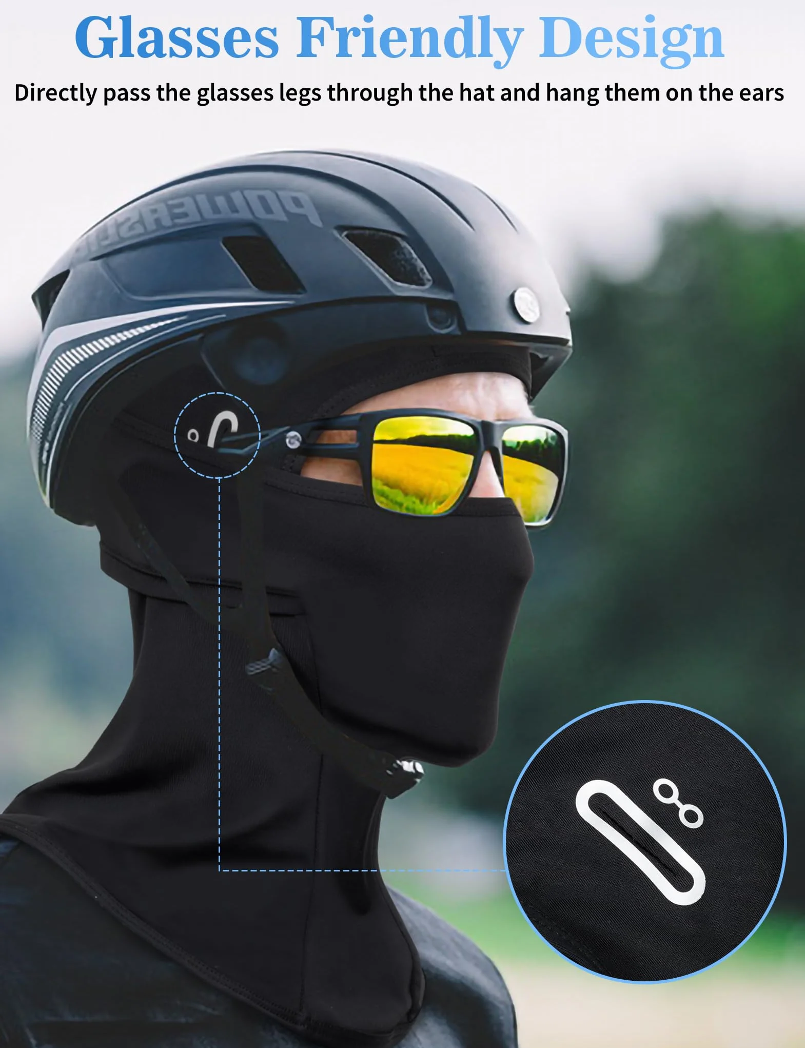 Becellen Cagoule Moto Noir Multifonction Anti-Solaire Respirant Balaclava Multi-Usage Tour de Cou Léger