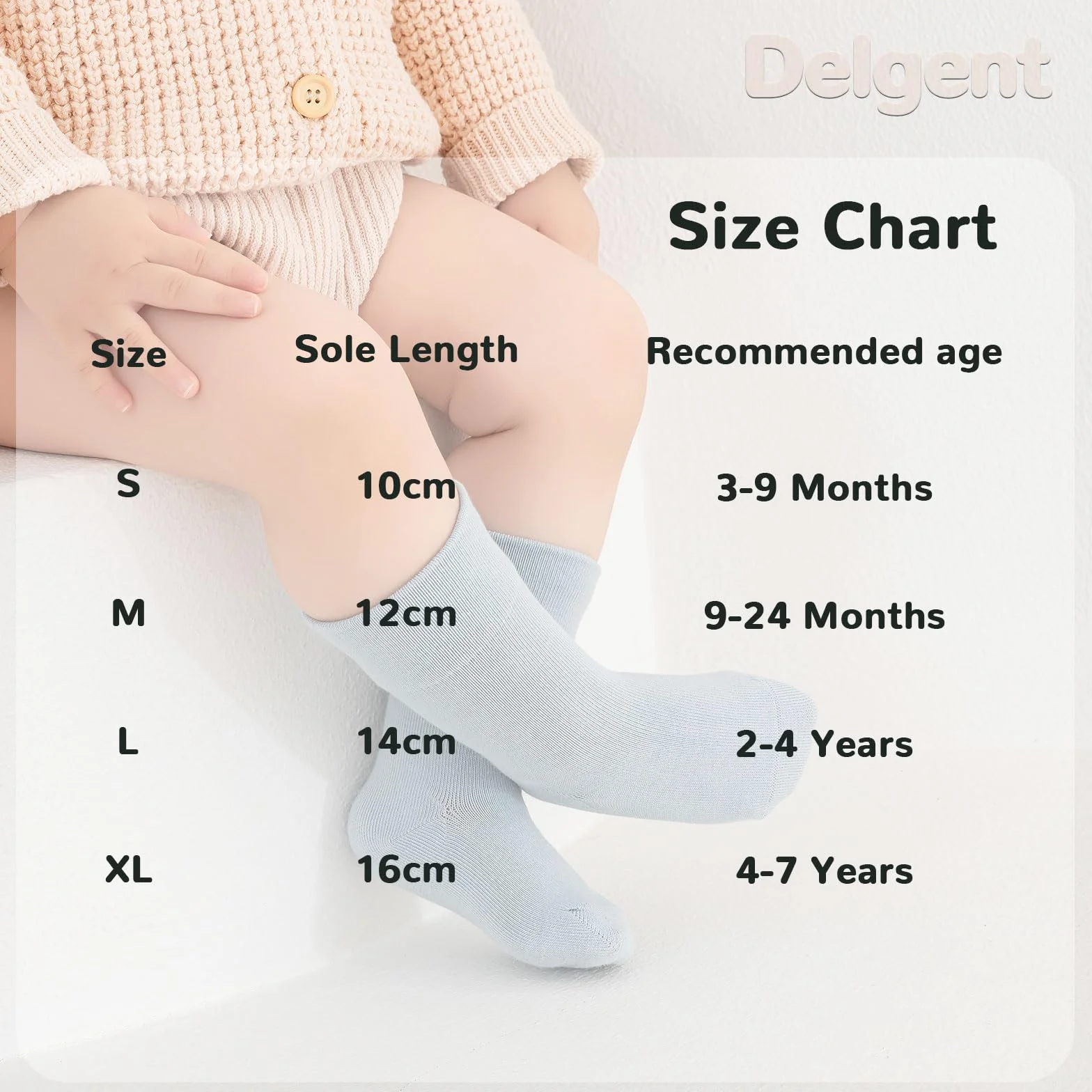 Chaussettes Bébés en coton doux élastique 6 Paires Enfants Garçons Filles