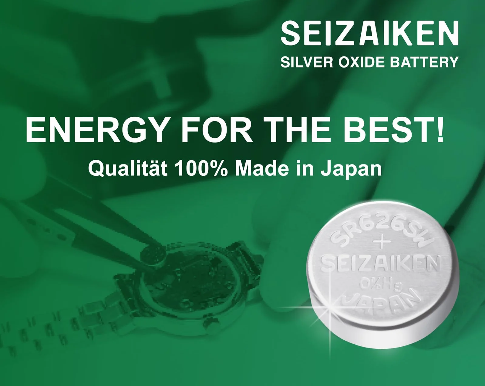 Lot de 2 piles bouton SR621SW à l'oxyde d'argent 1,55 V pour montre fabriquées au Japon
