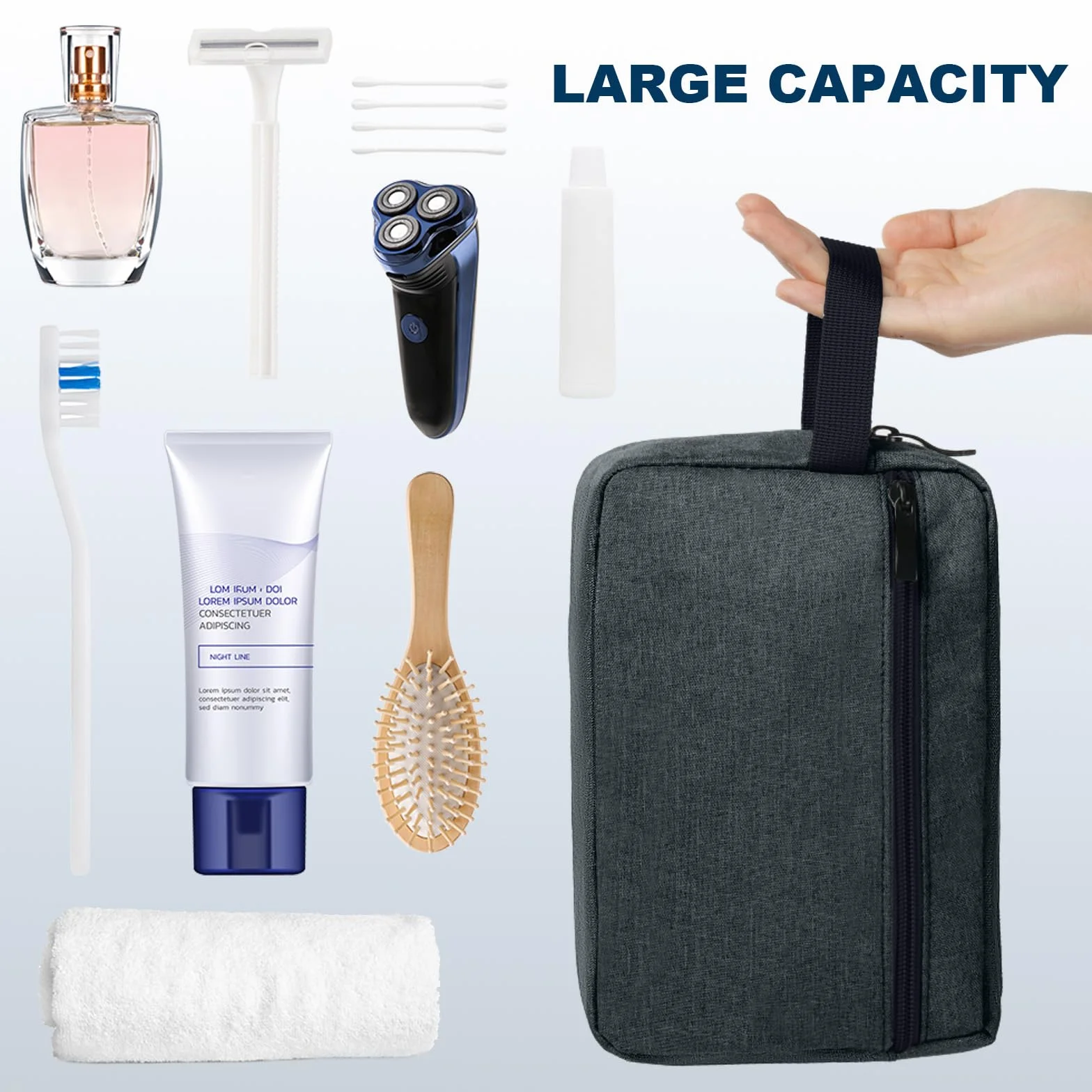 Aucuu Trousse de Toilette Voyage Homme, Organisateur de Toilette Avion, Grande Trousse de Rasage Imperméable