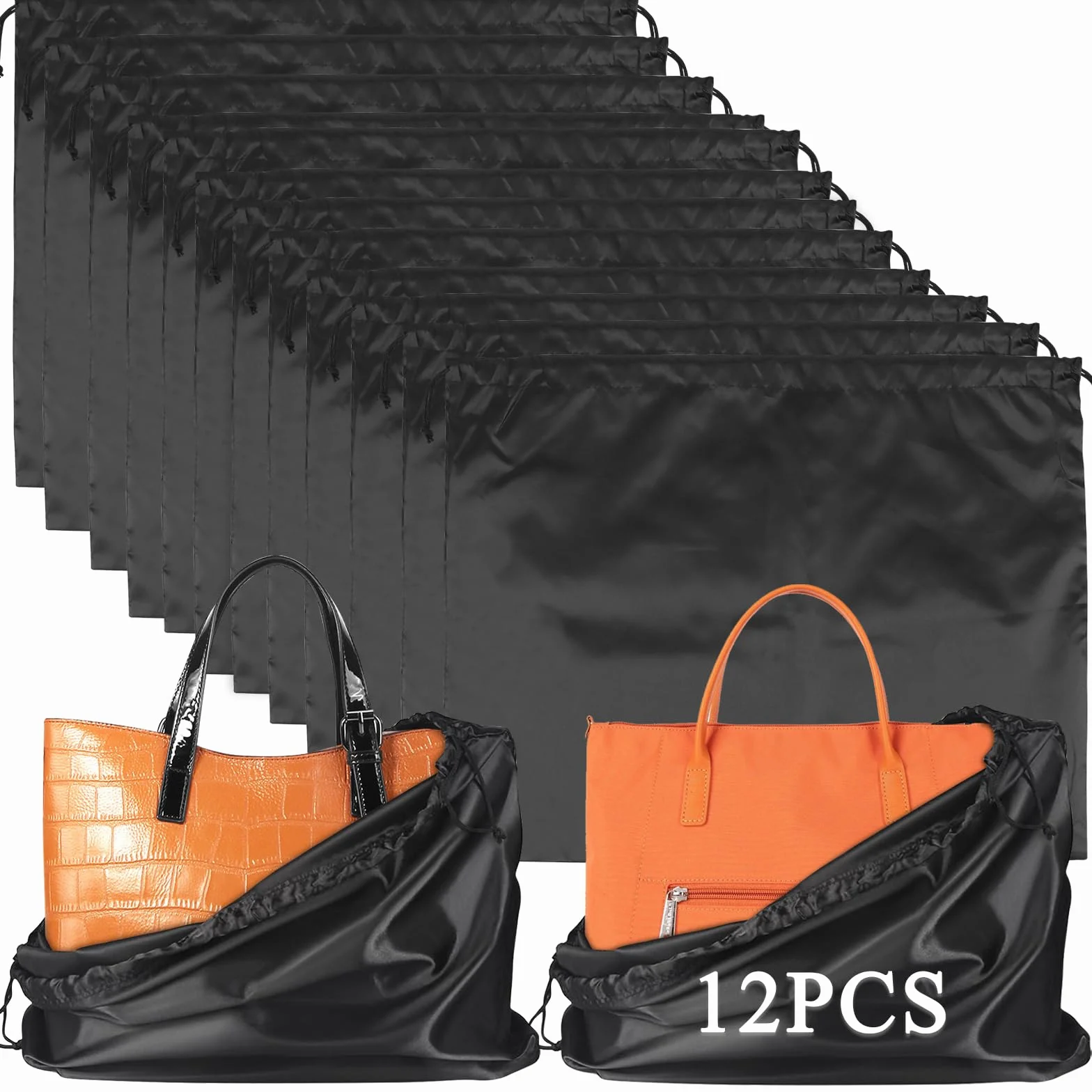 Housse de Protection pour Sac de Rangement en Tissu de Soie, avec Sac à Cordon, 50 x 40 cm